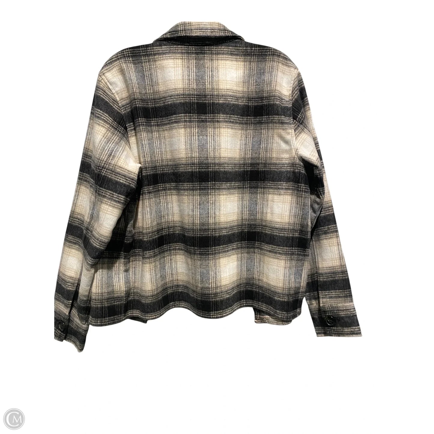 Jacket Shirt By Steve Madden In Plaid Pattern, Size: M