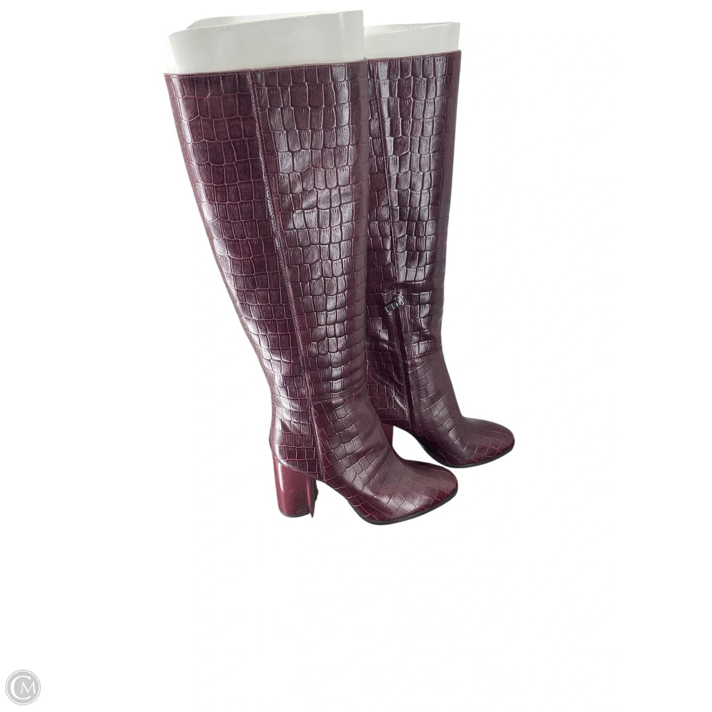 Boots Designer By Coach In Maroon, Size: 8.5