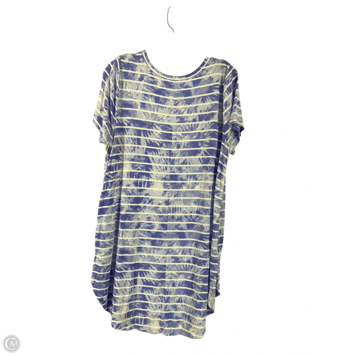 Top Short Sleeve By Livi Active In Blue & White, Size: Xl