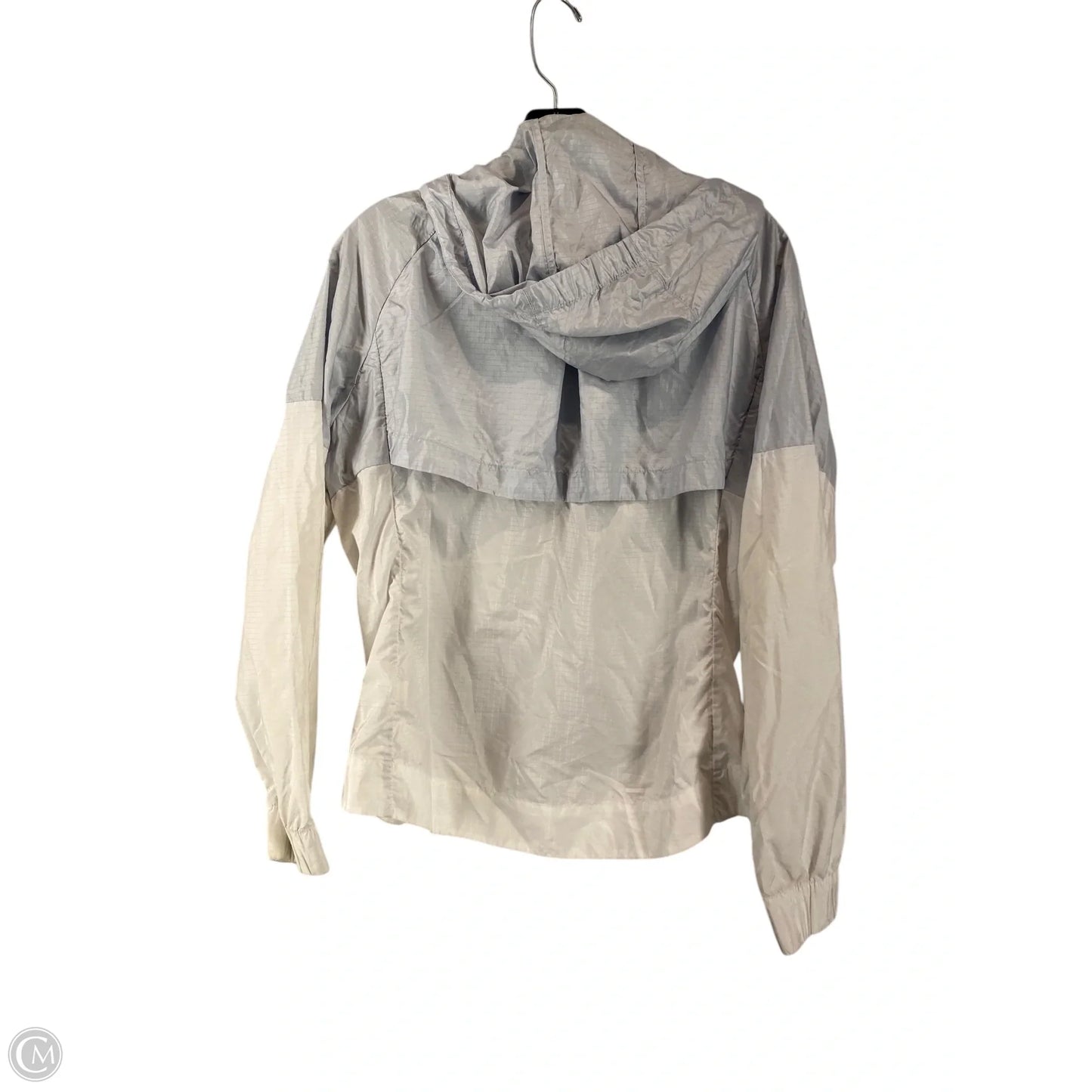 Jacket Windbreaker By Nike In Blue & White, Size: M