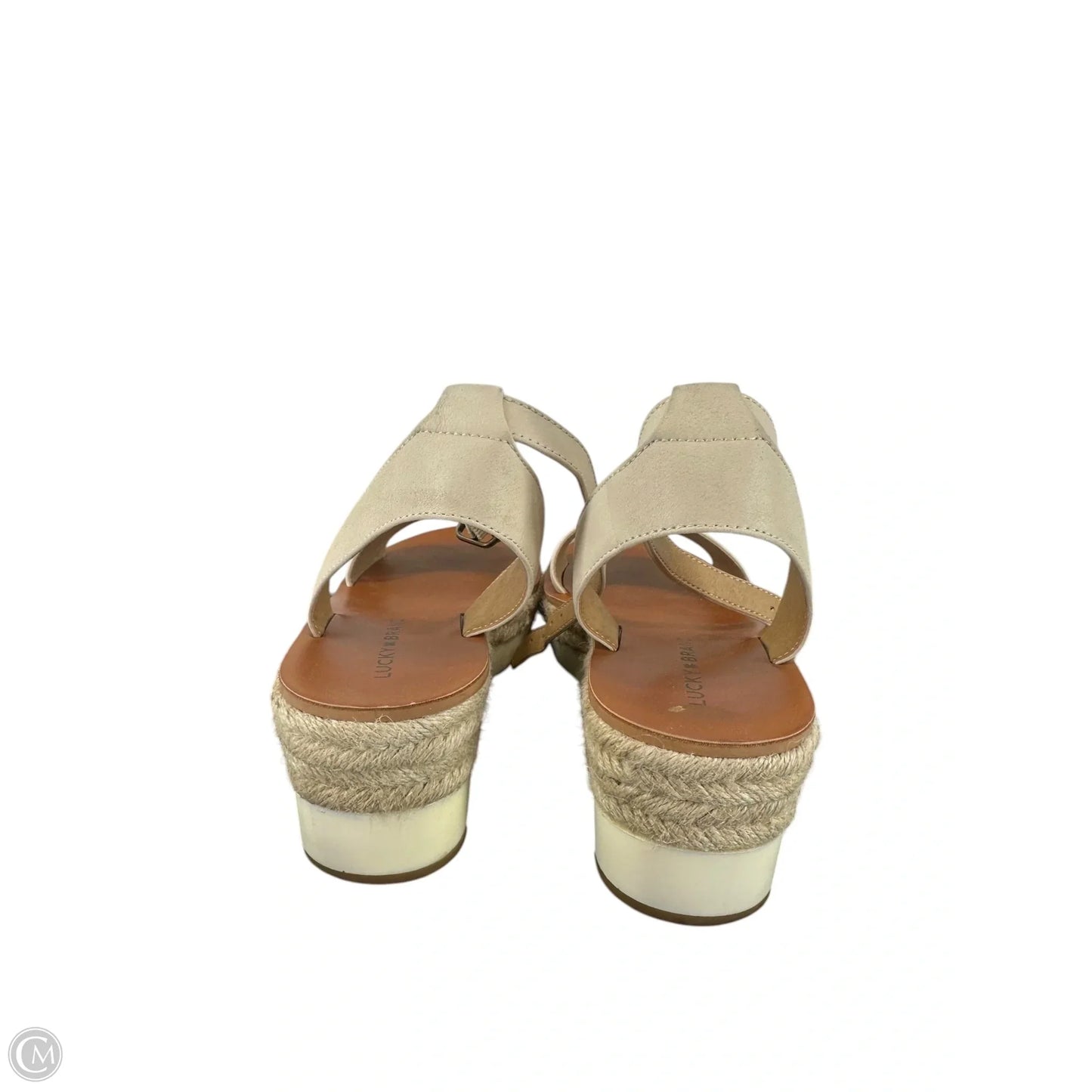 Sandals Heels Platform By Lucky Brand In Cream, Size: 7.5