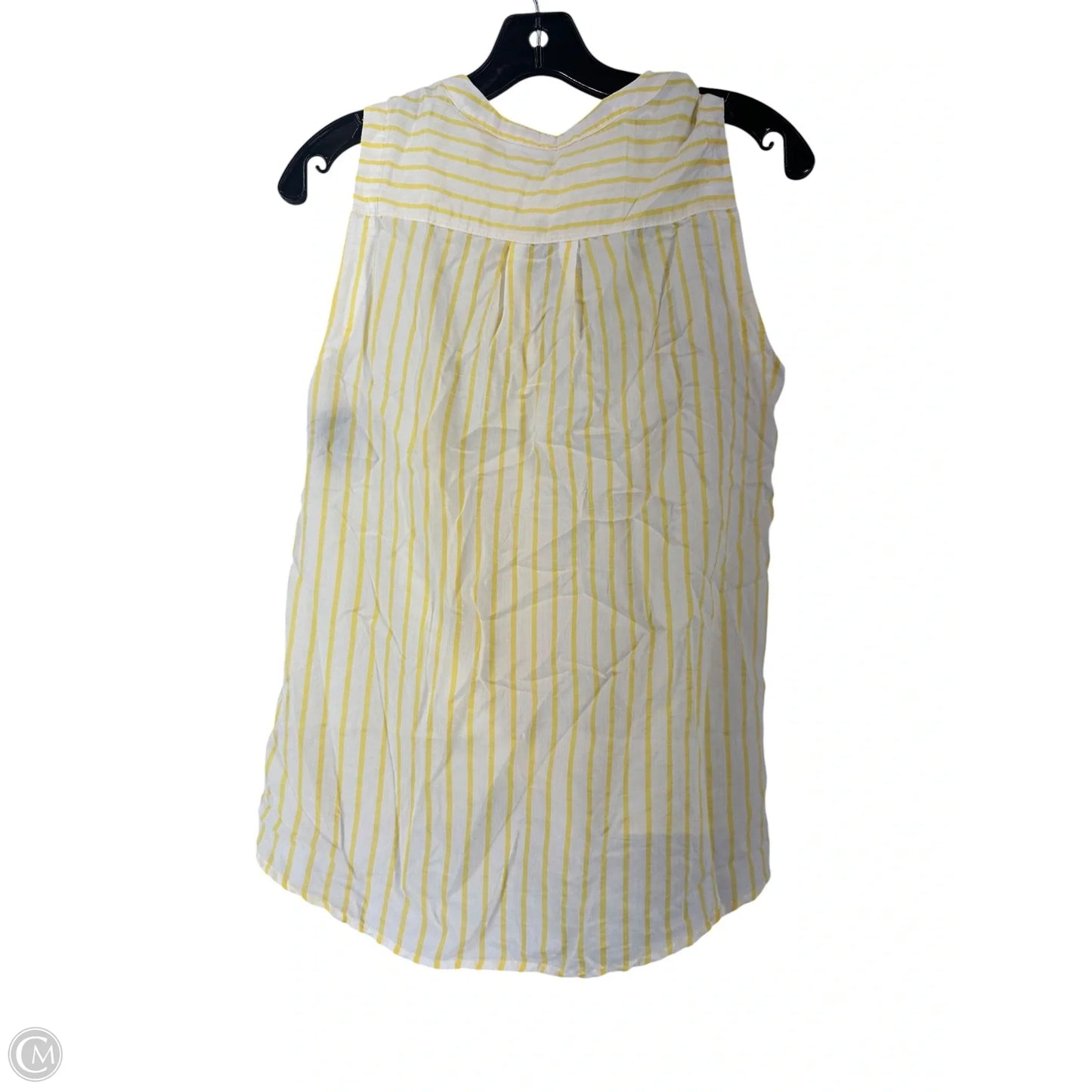 Top Sleeveless By Maeve In White & Yellow, Size: 6