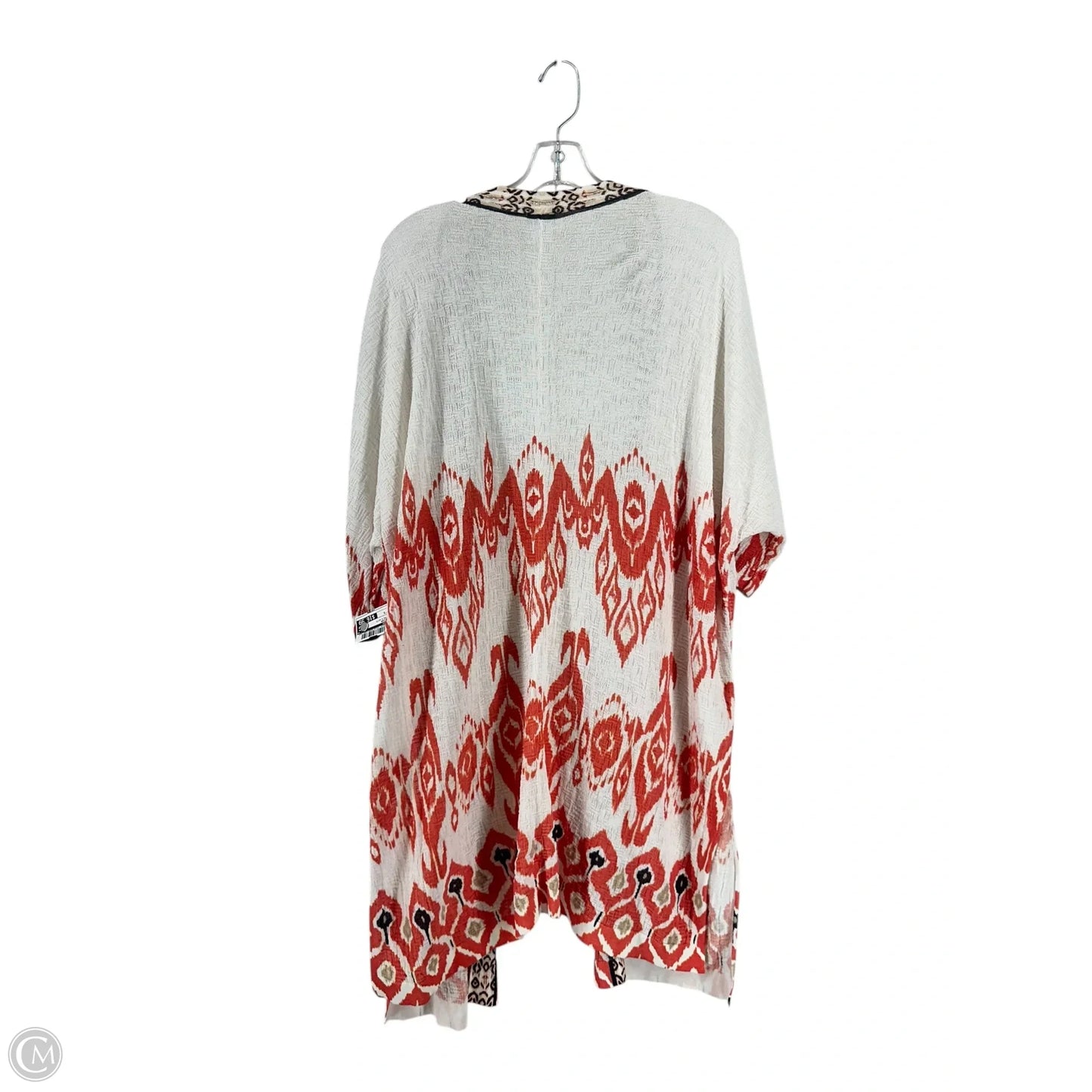Cardigan By Chicos In Orange & White, Size: S