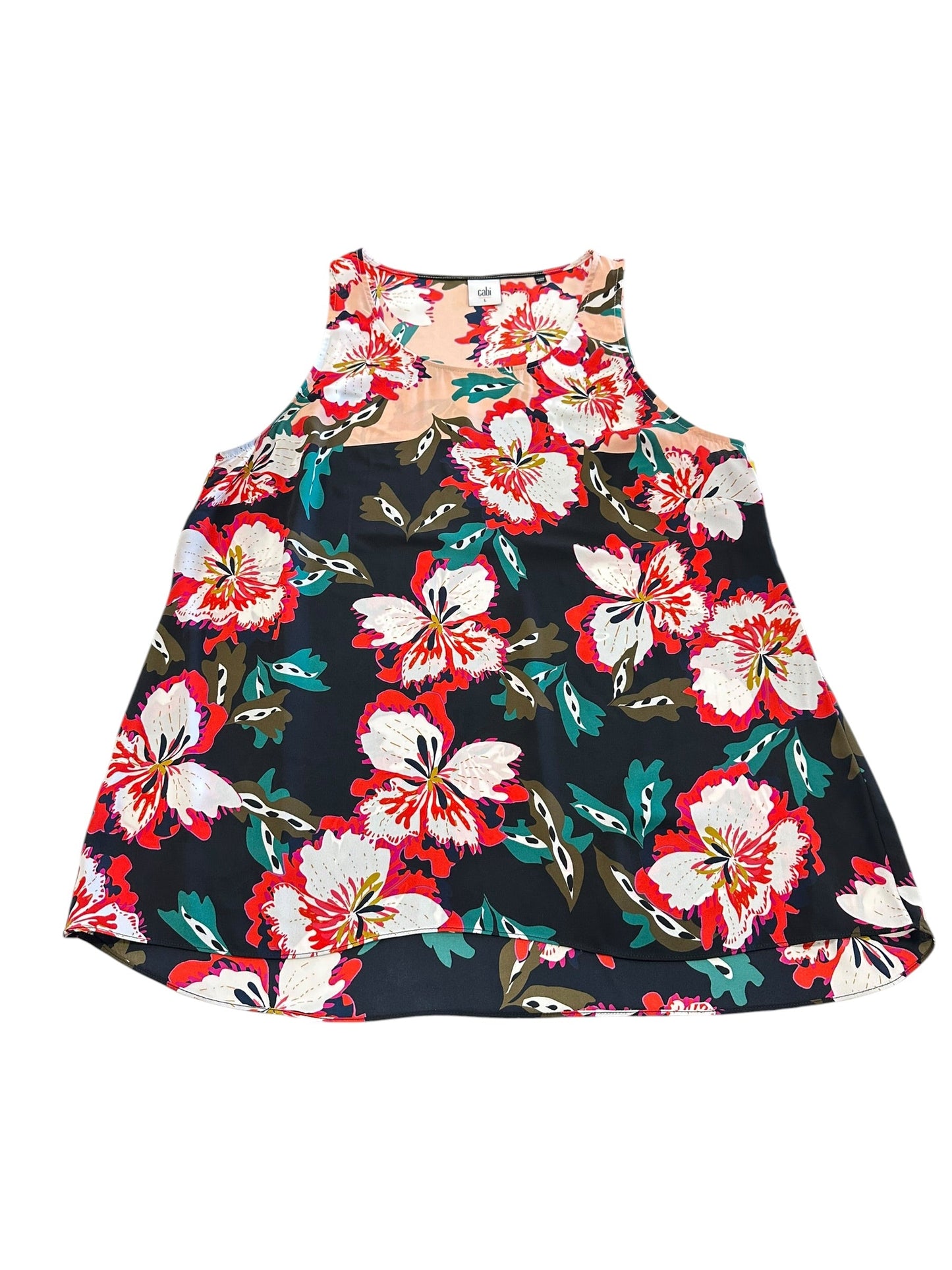 Blouse Sleeveless By Cabi In Floral Print, Size:L
