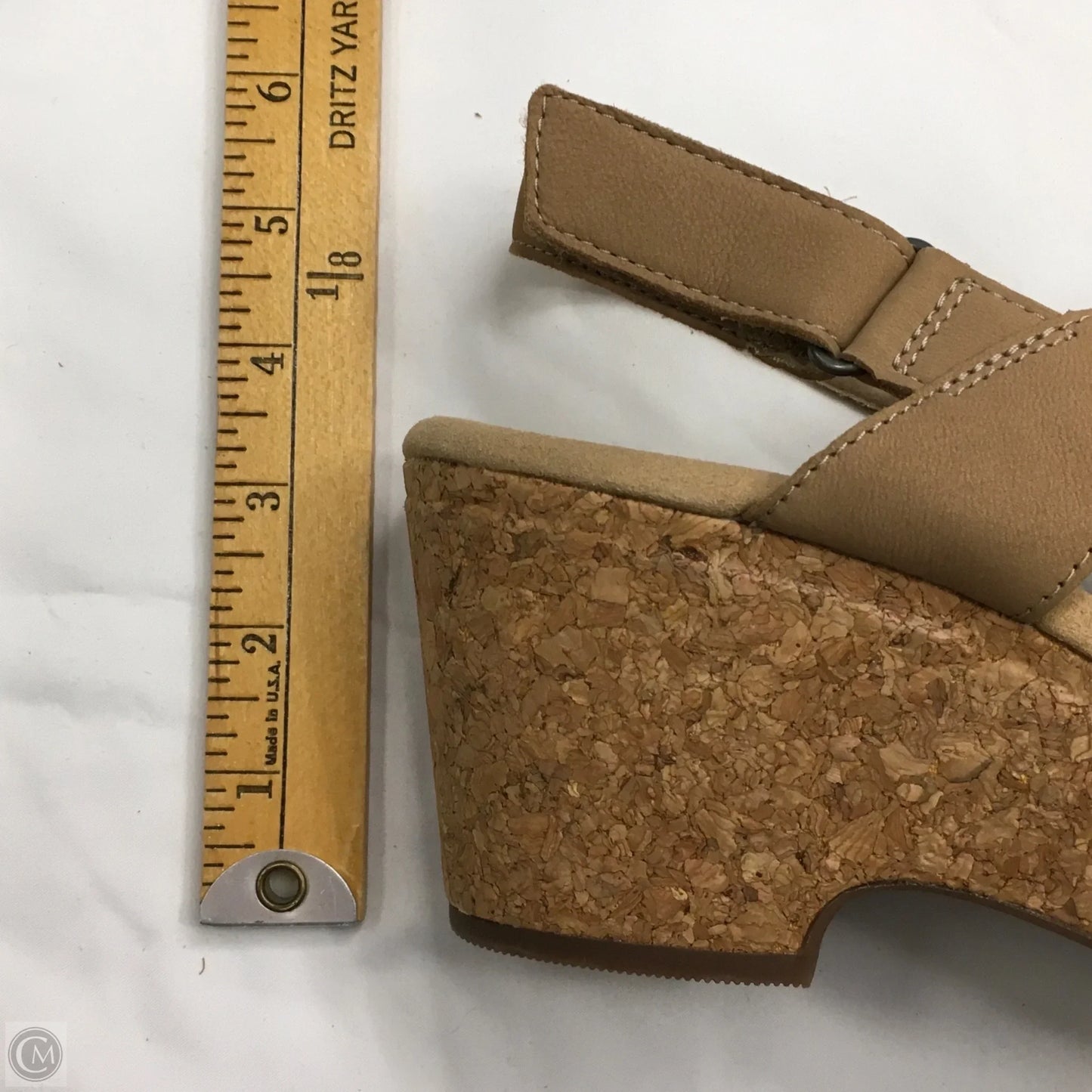 Sandals Heels Wedge By Clarks In Tan, Size: 9