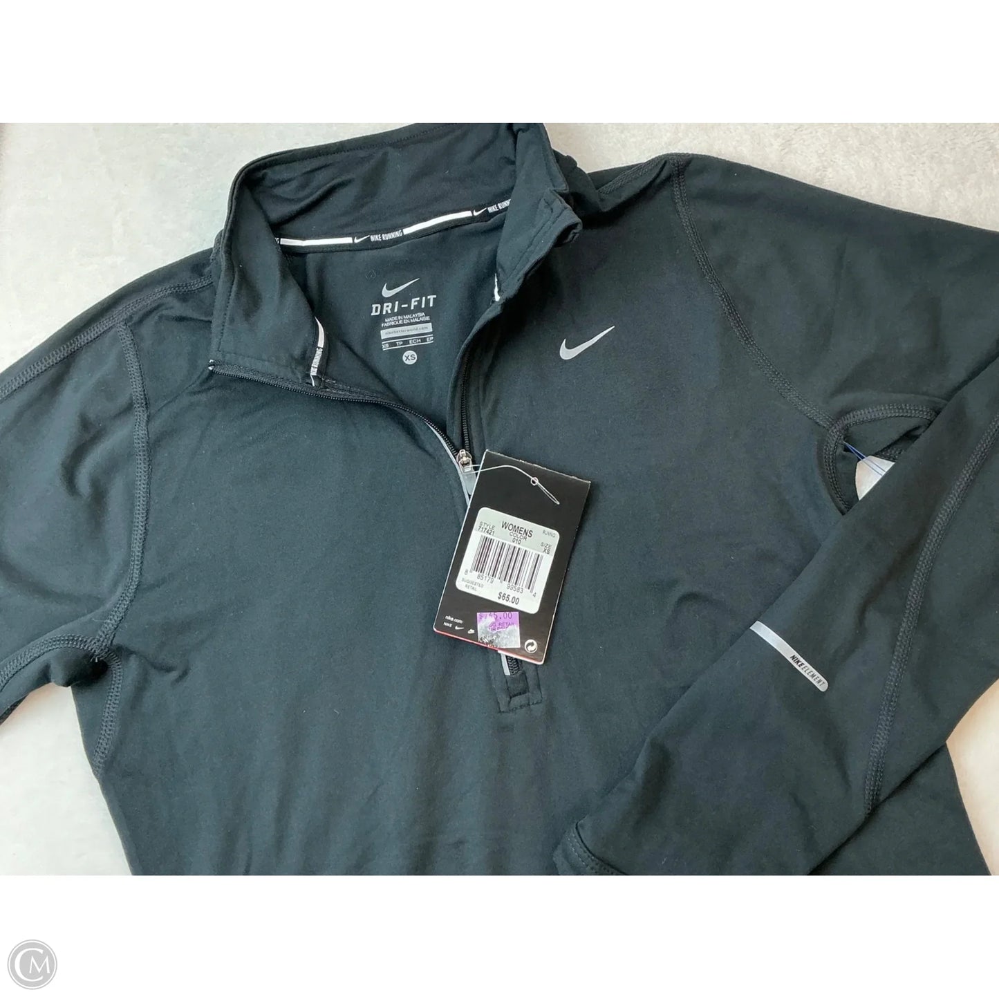 Athletic Jacket By Nike In Black, Size: Xs