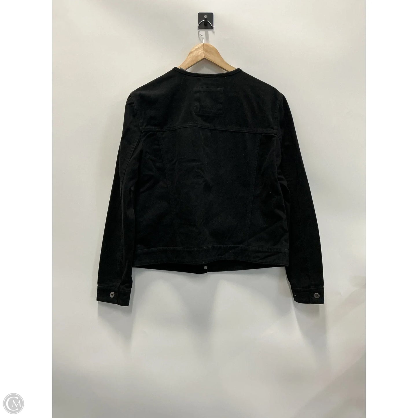 Jacket Denim By Levis In Black Denim, Size: L