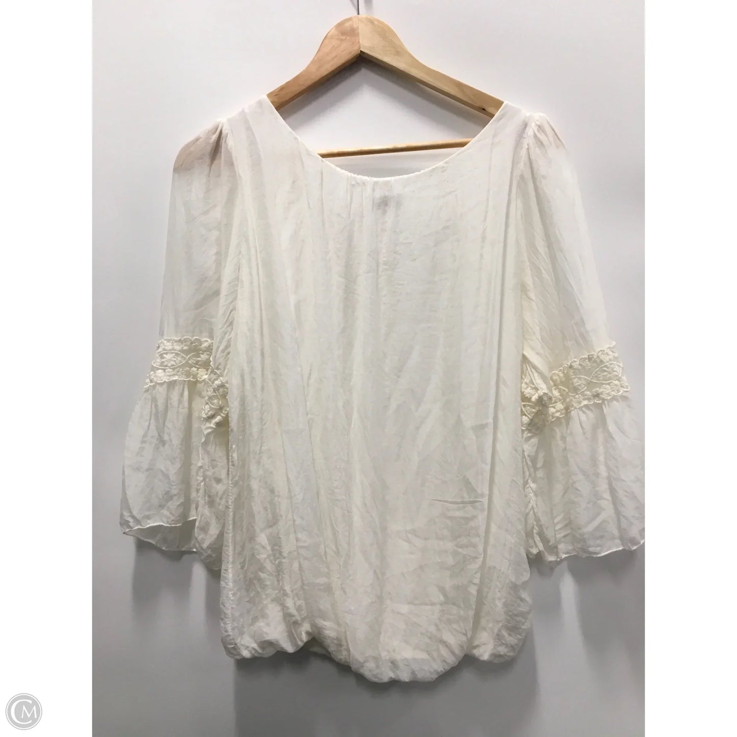 Top 3/4 Sleeve By Clothes Mentor In White, Size: S