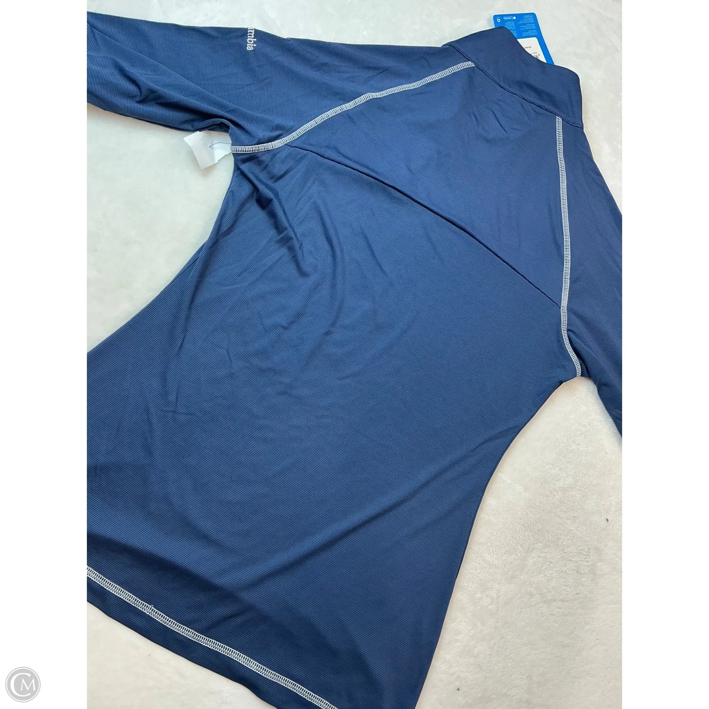 Athletic Top Long Sleeve Collar By Columbia In Blue, Size: M
