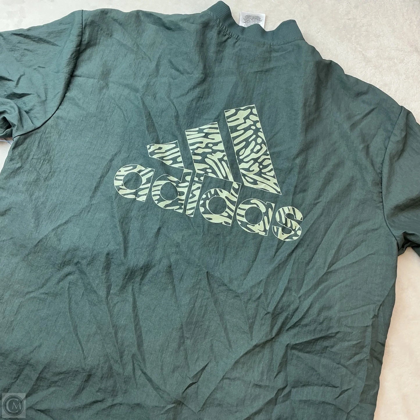 Athletic Jacket By Adidas In Teal, Size: M