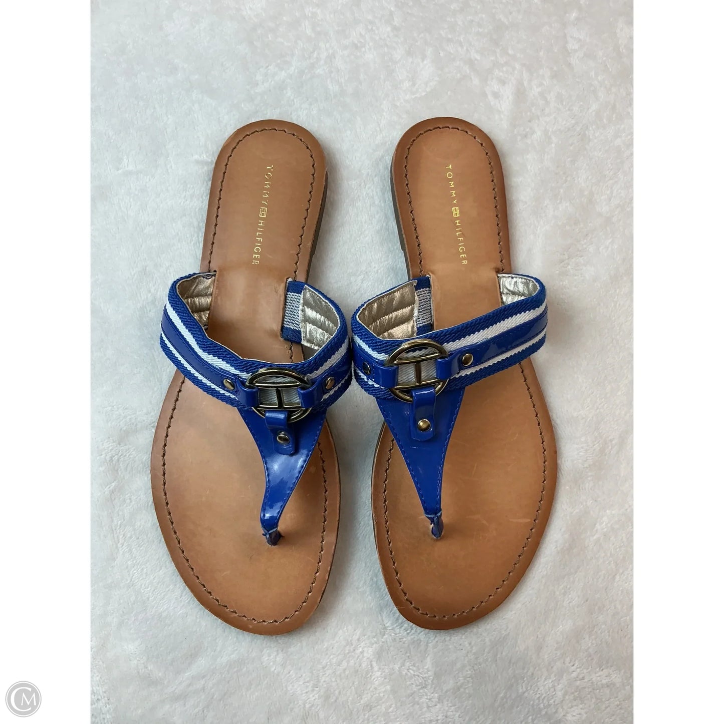 Sandals Flip Flops By Tommy Hilfiger In Navy, Size: 8.5