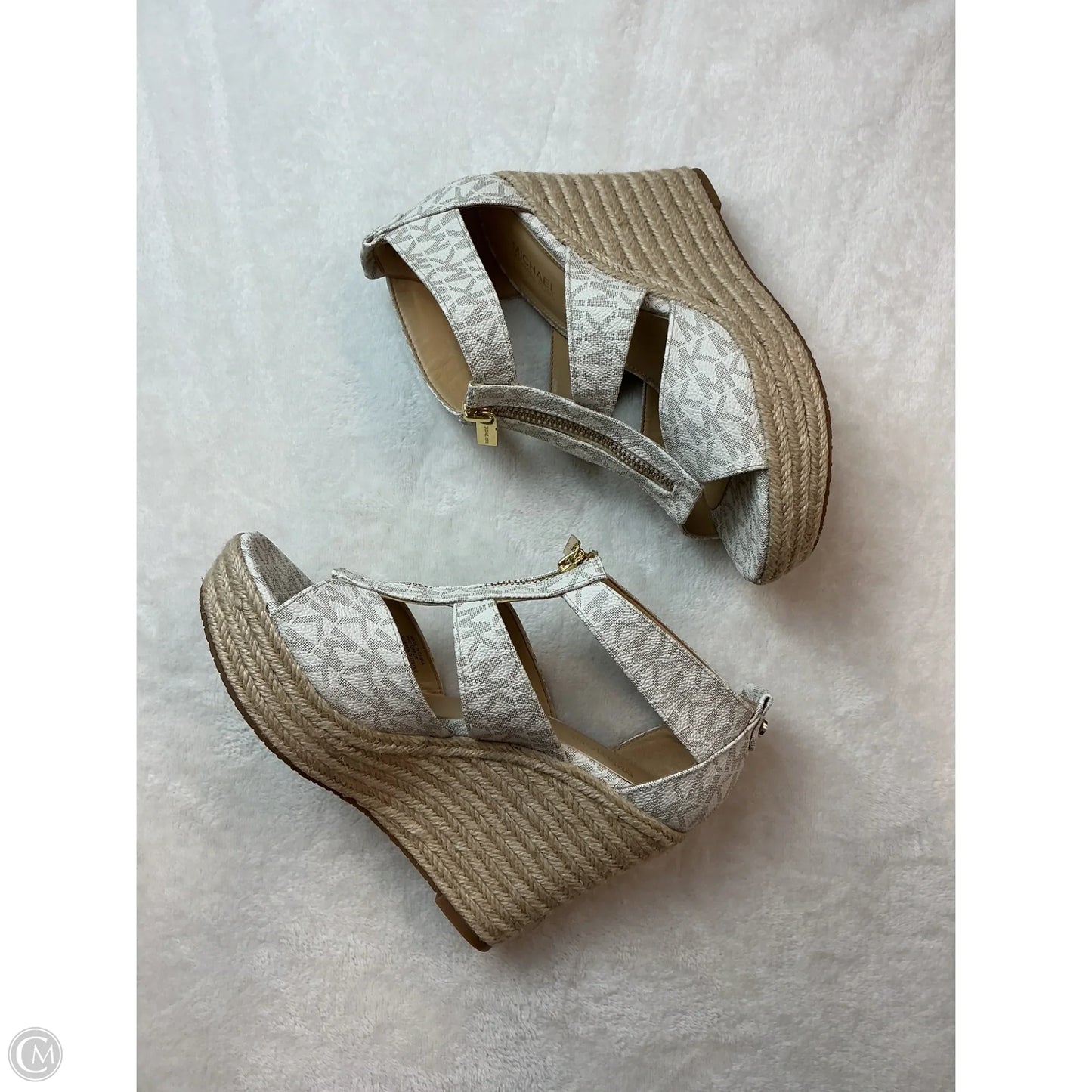 Sandals Heels Wedge By Michael By Michael Kors In Grey, Size: 6