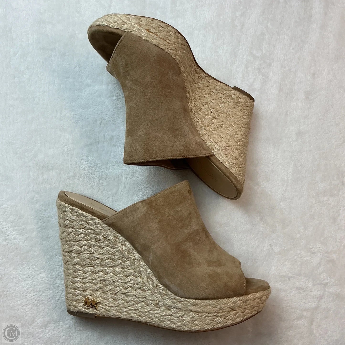 Sandals Heels Wedge By Michael By Michael Kors In Beige, Size: 6.5
