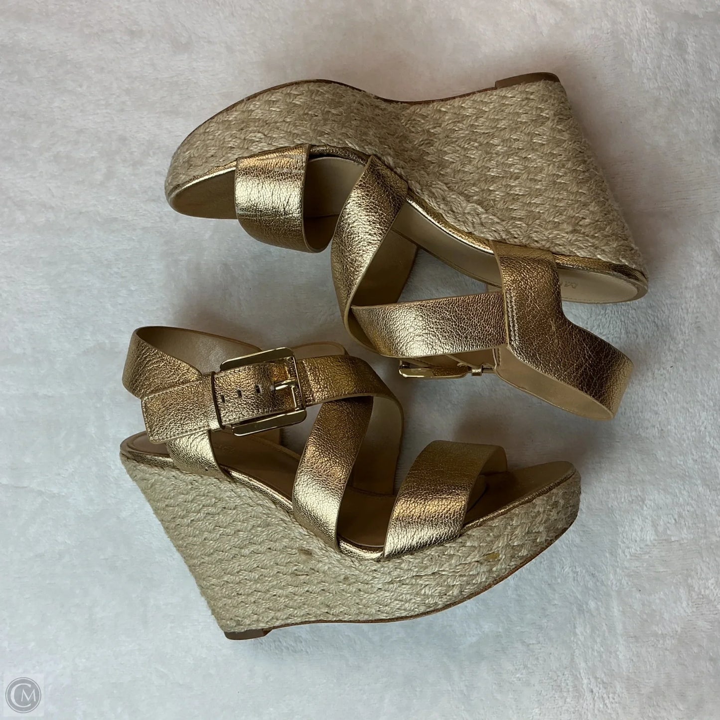 Sandals Heels Wedge By Michael By Michael Kors In Gold, Size: 6.5