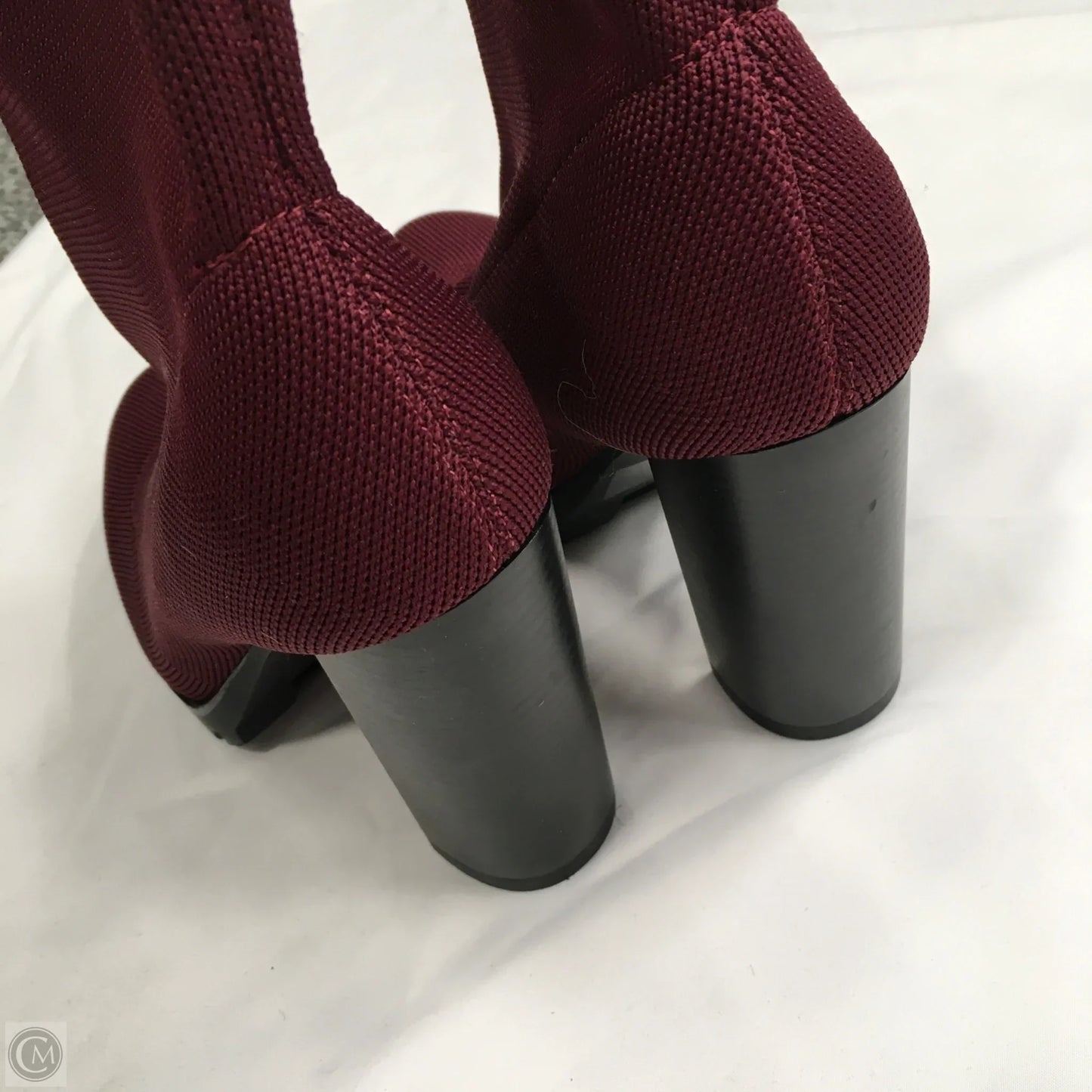 Boots Ankle Heels By Shoedazzle In Maroon, Size: 8