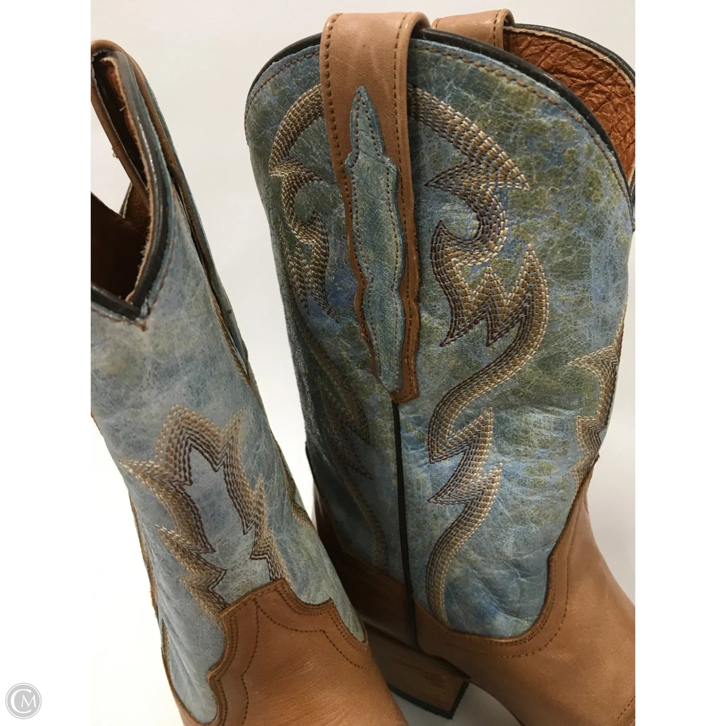 Boots Western By Dan Post In Blue & Brown, Size: 7