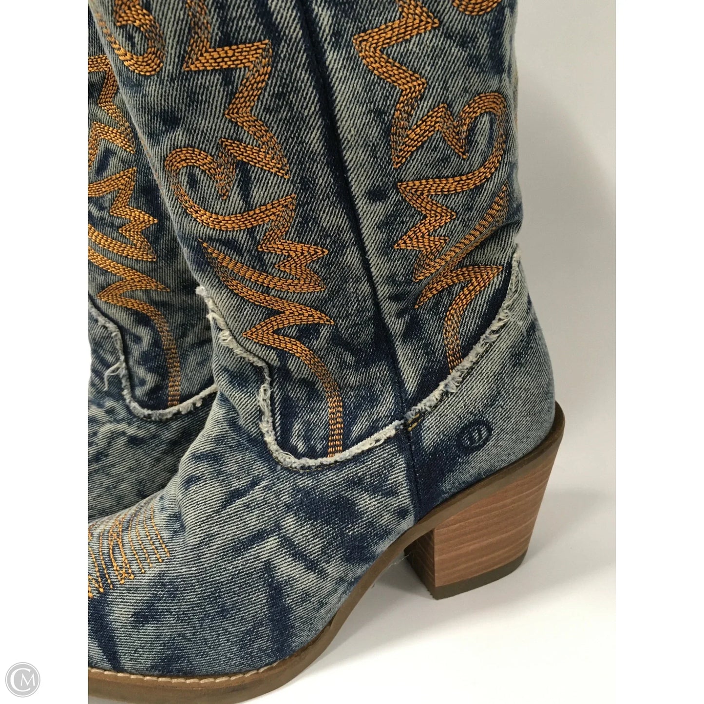 Boots Western By Dingo In Blue Denim, Size: 7