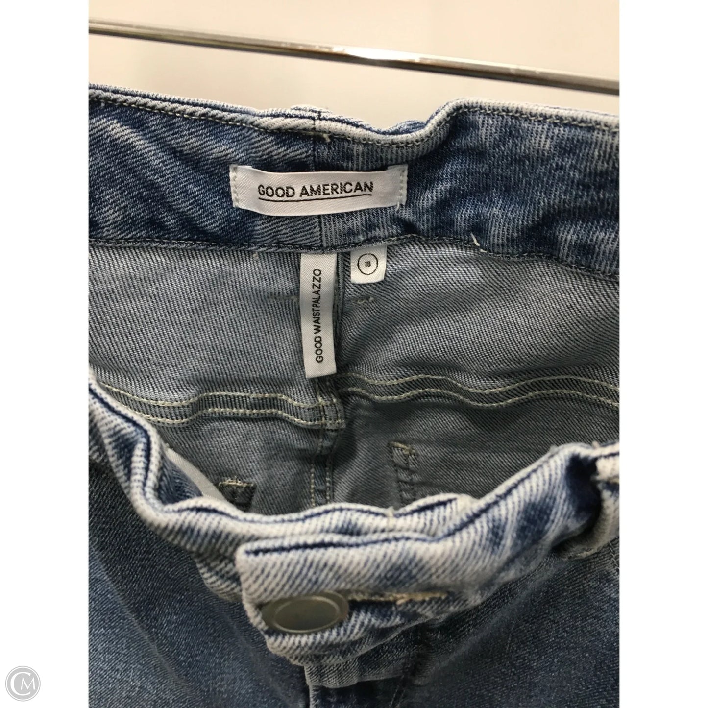 Jeans Straight By Good American In Blue Denim, Size: 18