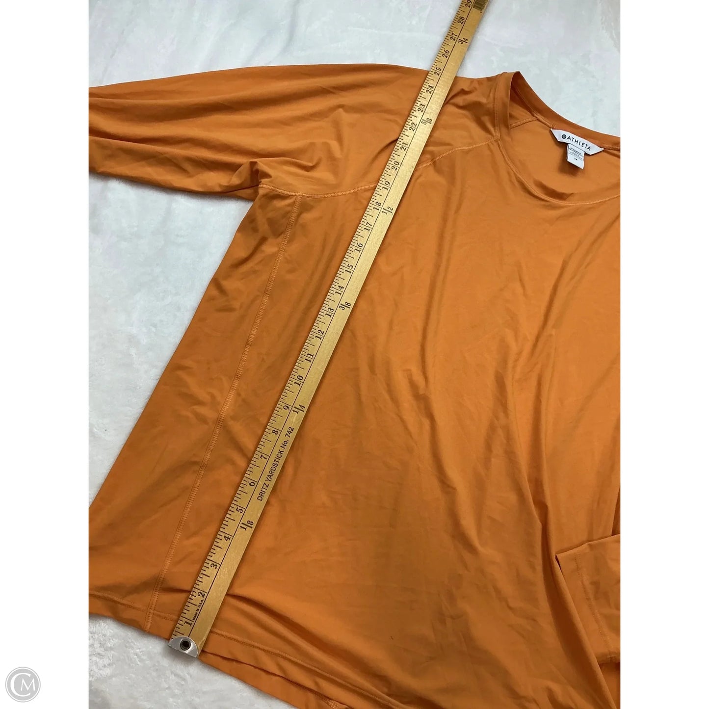 Athletic Top Long Sleeve Collar By Athleta In Orange, Size: 1x