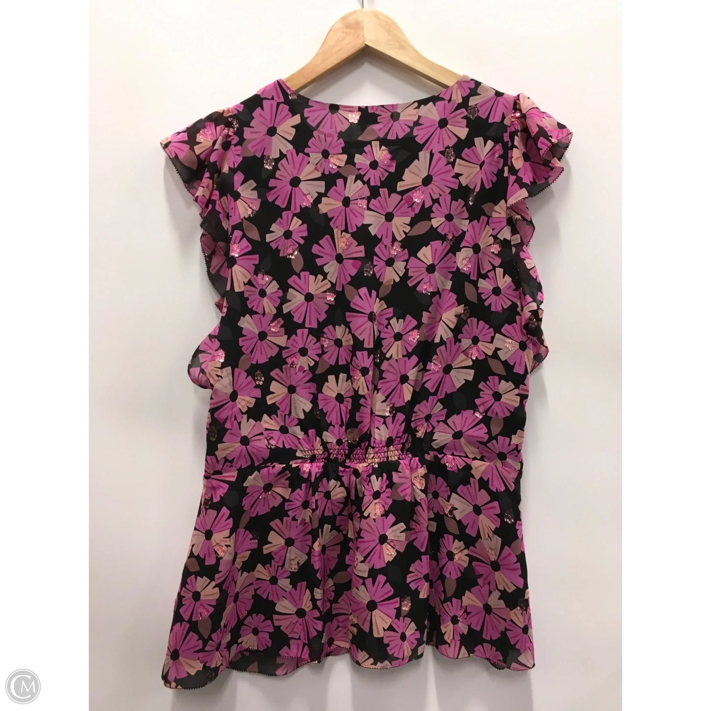 Top Short Sleeve Designer By Kate Spade In Black & Purple, Size: 10