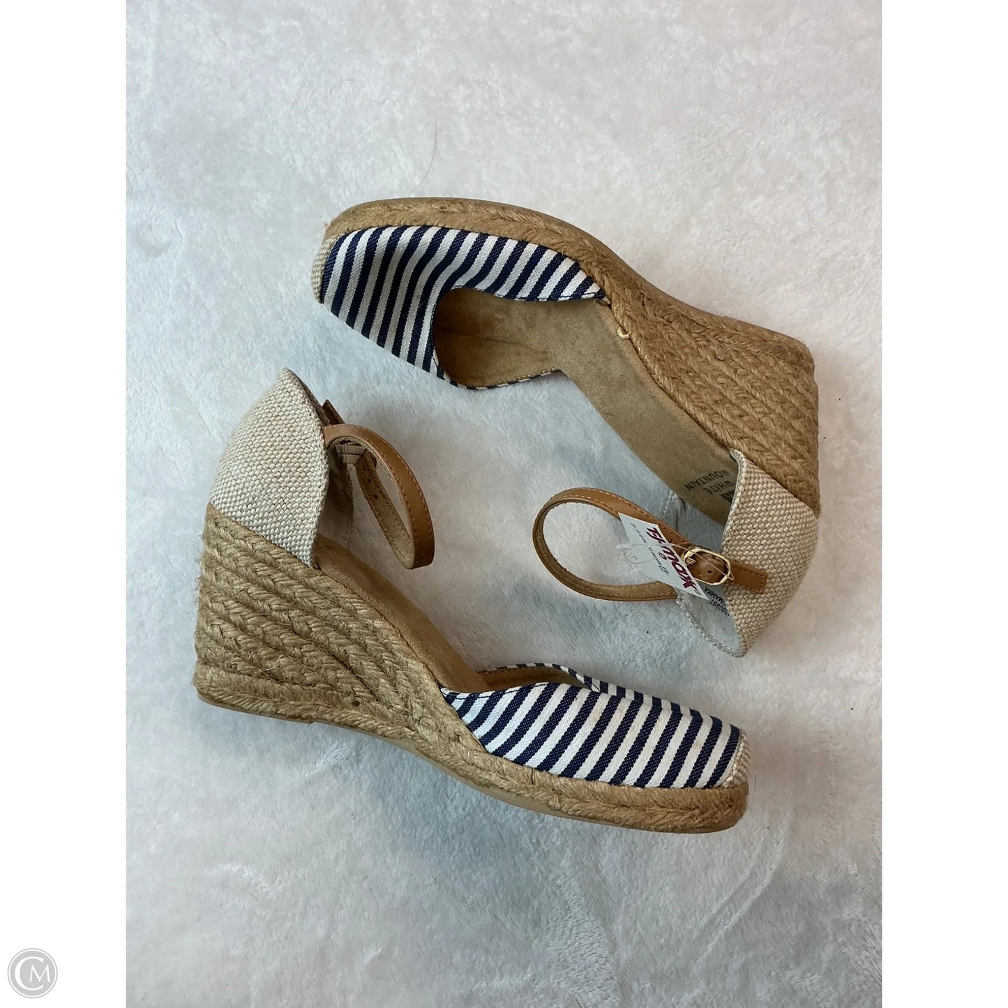 Shoes Heels Wedge By White Mountain In Striped Pattern, Size: 7.5