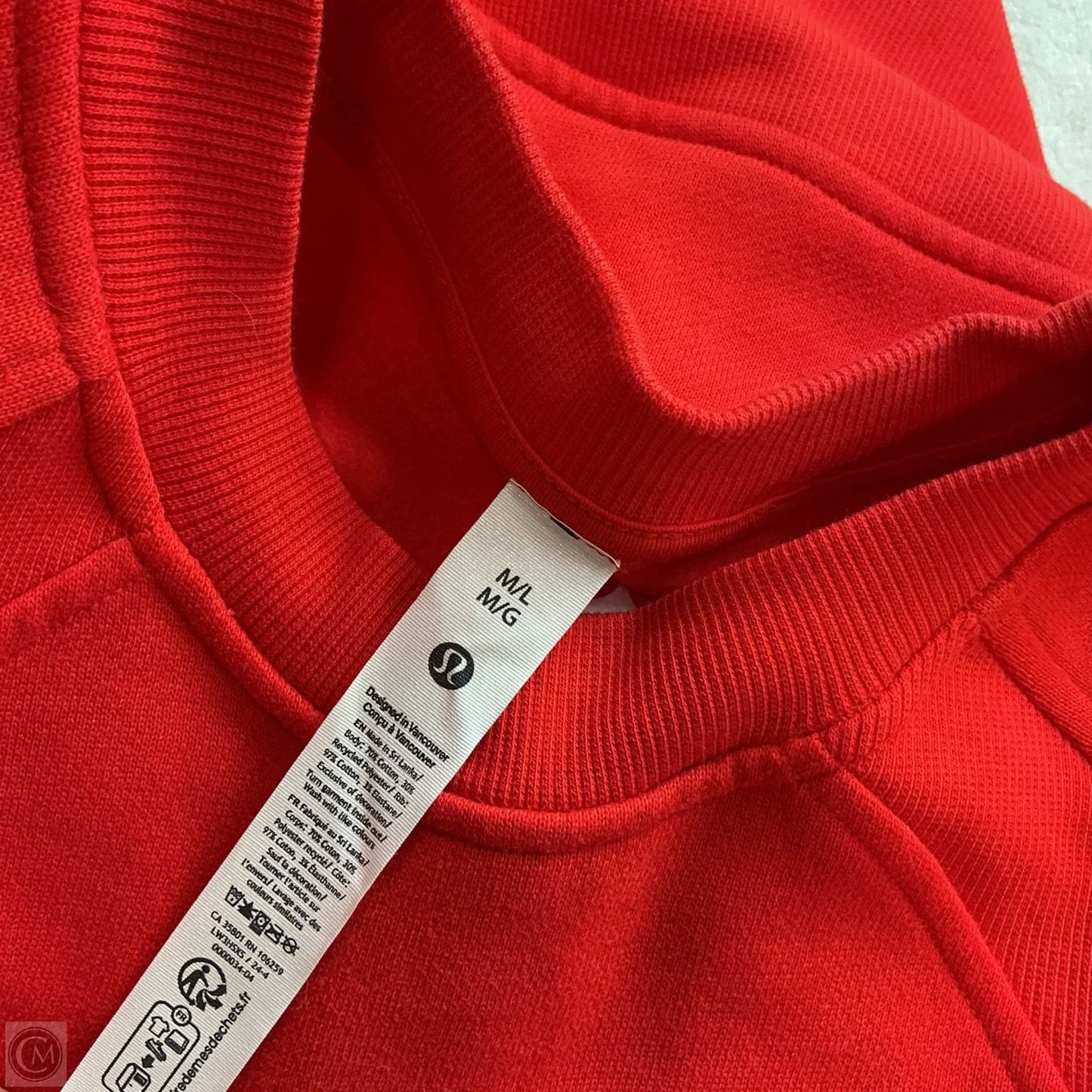 Athletic Sweatshirt Crewneck By Lululemon In Red, Size: M
