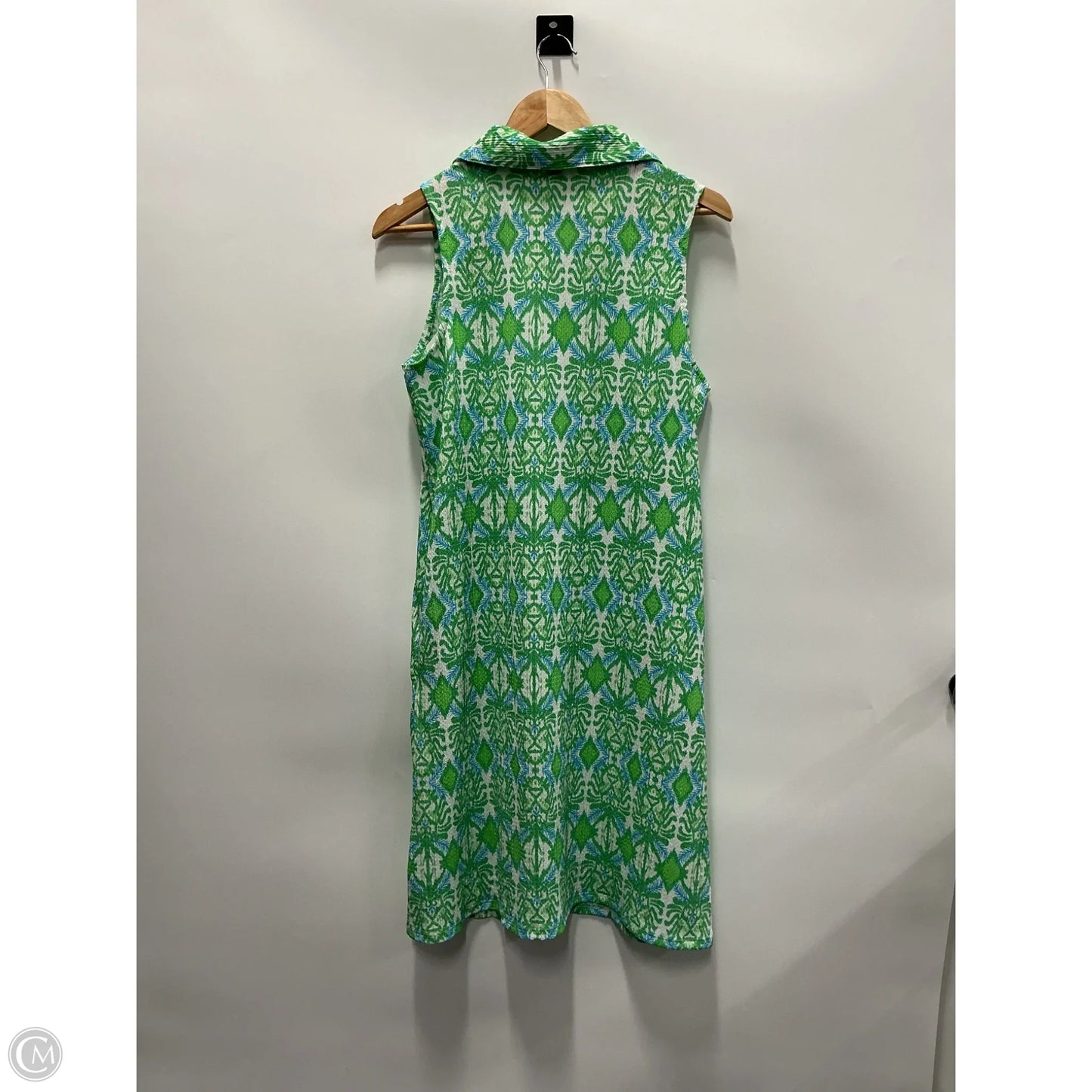 Dress Casual Short By Kaktus In Green & White, Size: M