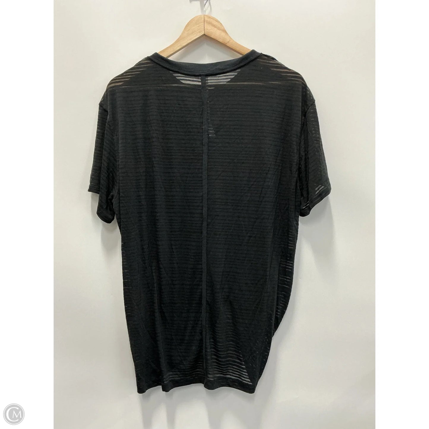 Athletic Top Short Sleeve By Lululemon In Black, Size: L