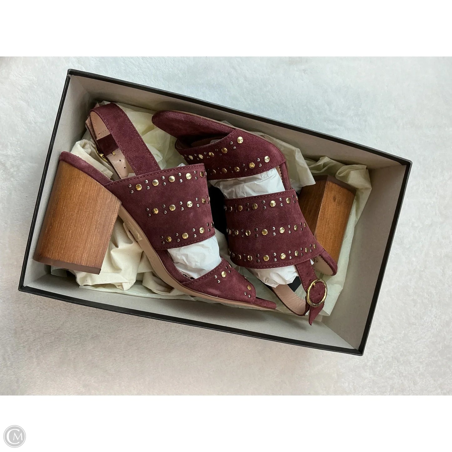 Sandals Heels Block By J. Crew In Maroon, Size: 8