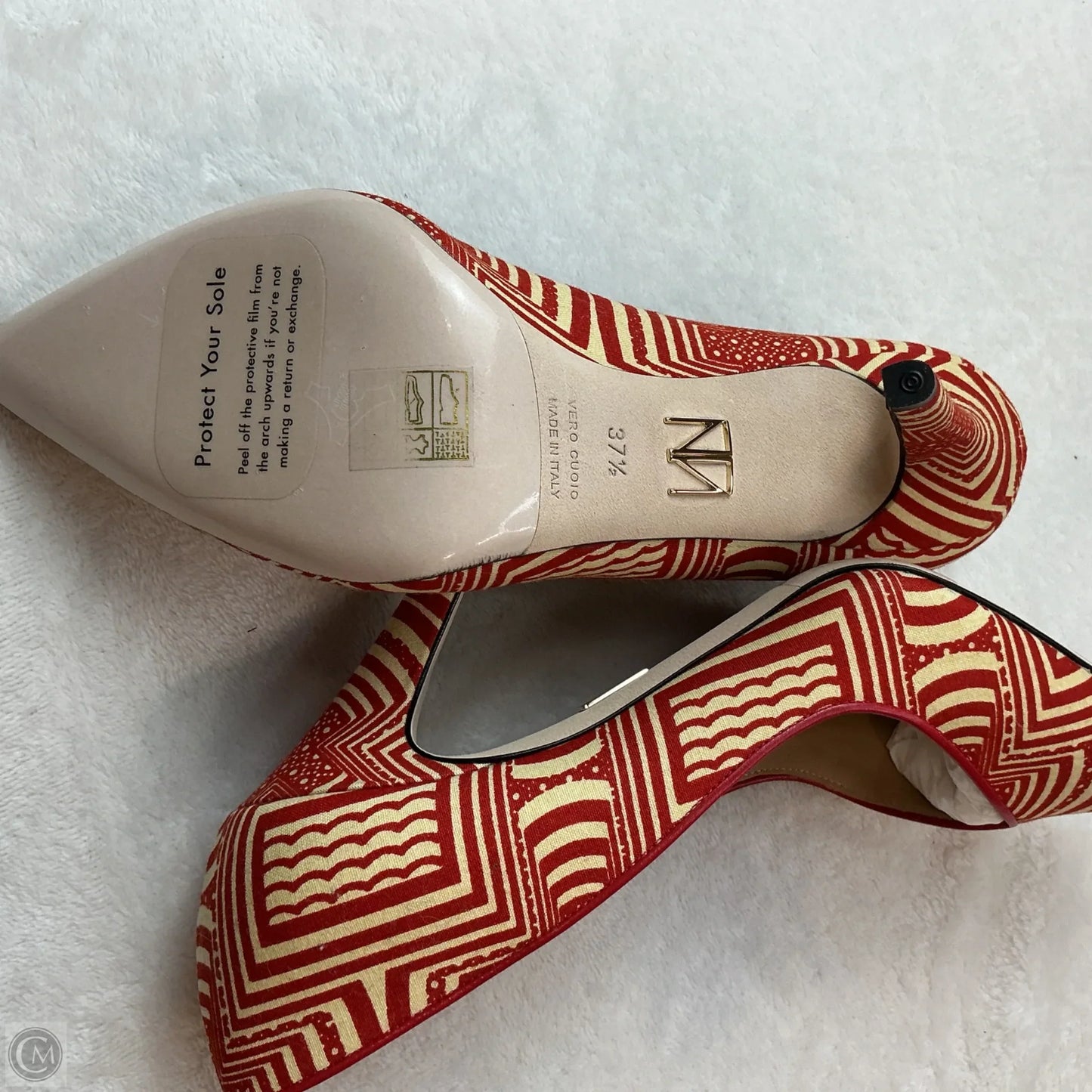 Shoes Heels Stiletto By Cma In Cream & Red, Size: 7.5