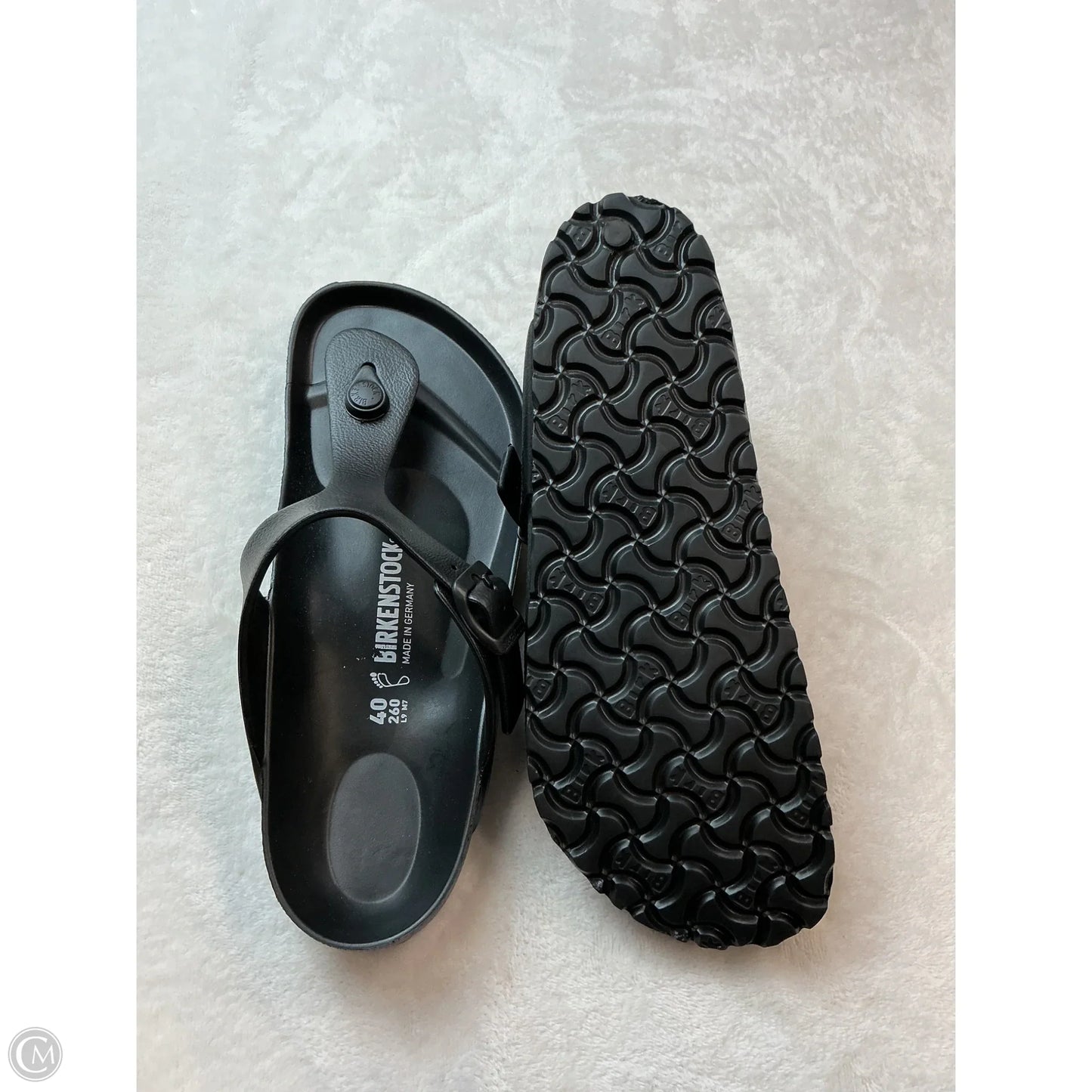 Sandals Flip Flops By Birkenstock In Black, Size: 10