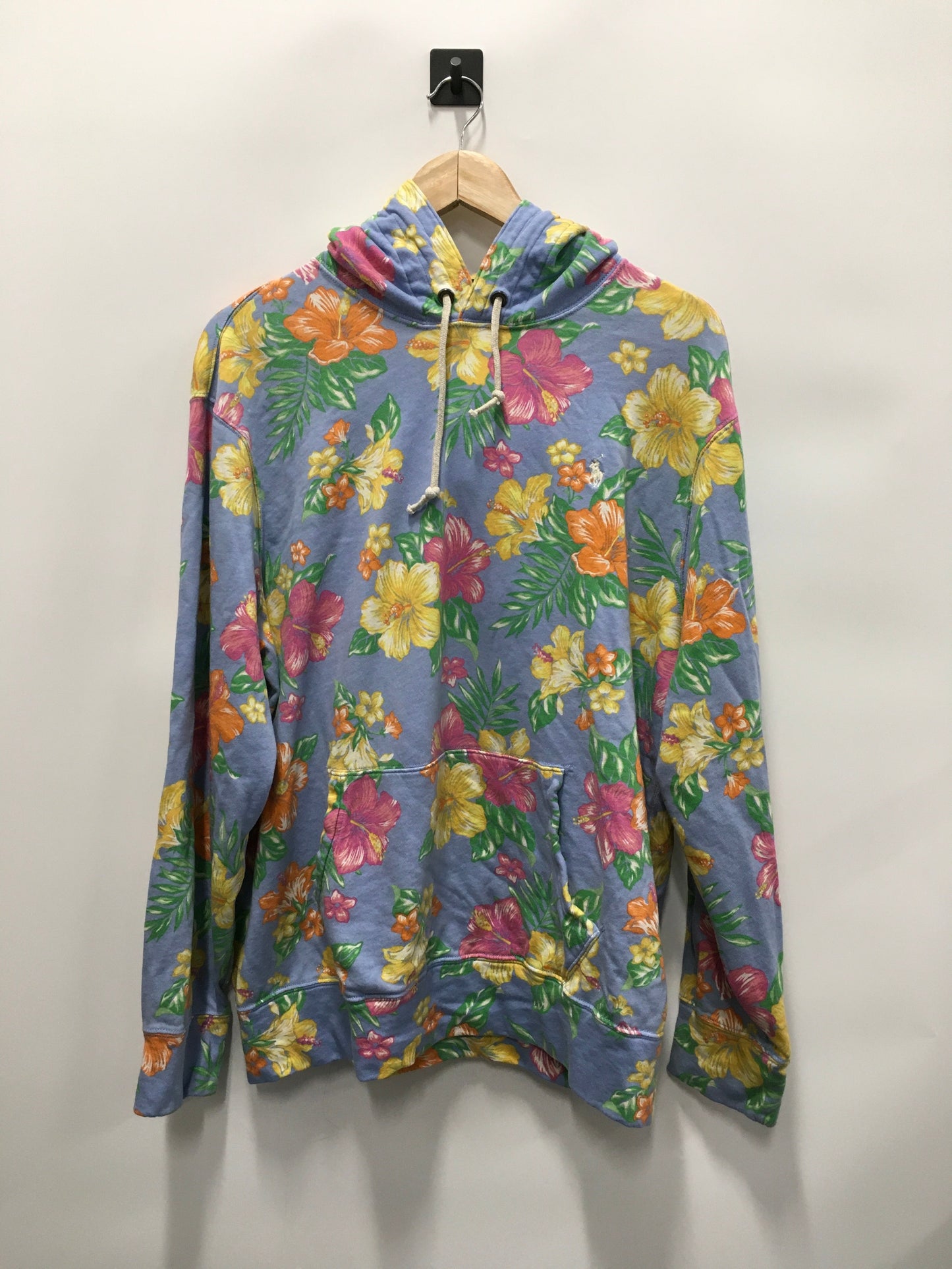Sweatshirt Hoodie By Polo Ralph Lauren In Floral Print, Size: Xl
