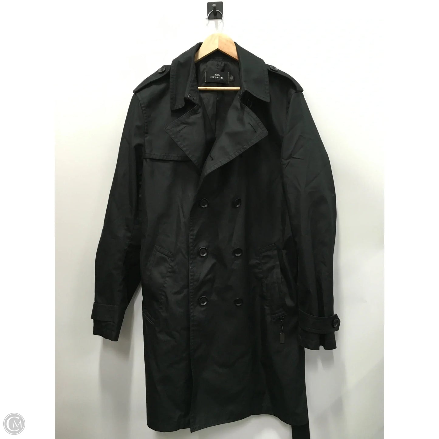 Coat Trench Coat By Coach In Black, Size: Xl