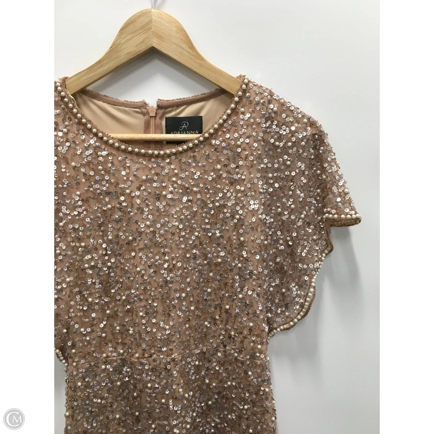 Dress Party Short By Adrianna Papell In Rose Gold, Size: Xs
