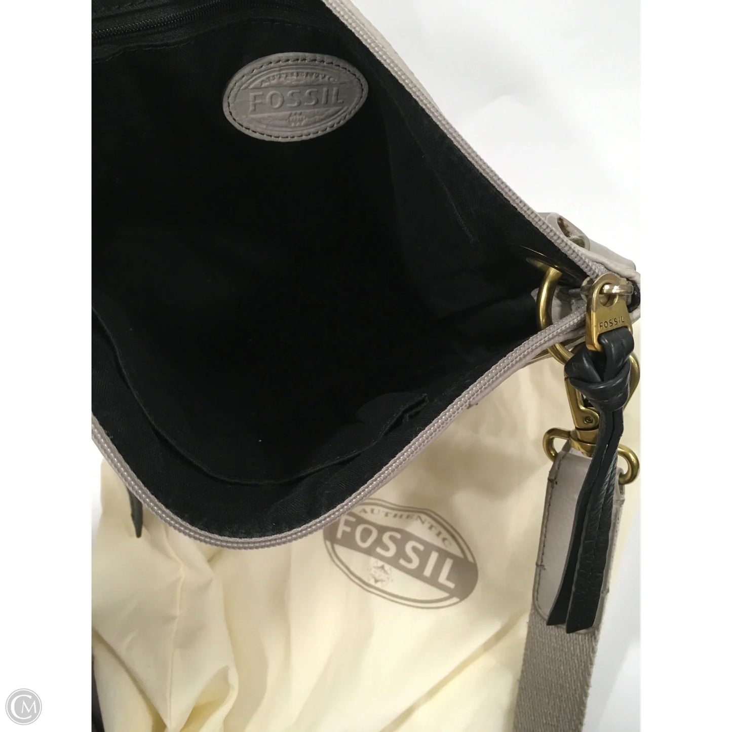 Handbag Leather By Fossil, Size: Medium