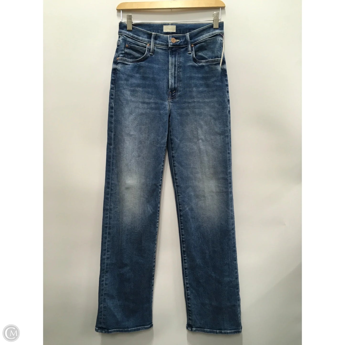 Jeans Straight By Mother In Blue Denim, Size: 4