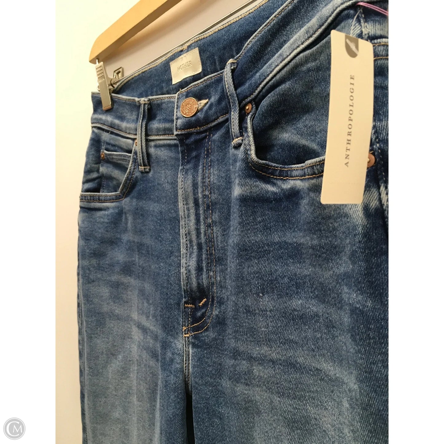 Jeans Straight By Mother In Blue Denim, Size: 4