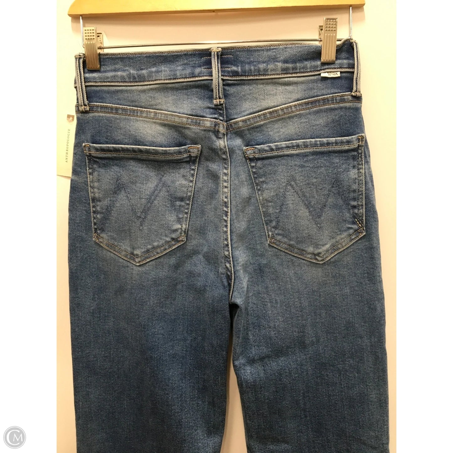 Jeans Straight By Mother In Blue Denim, Size: 4