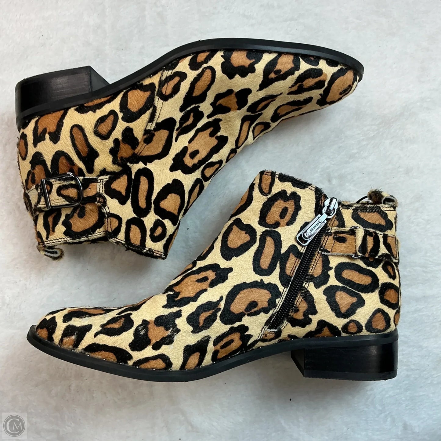 Boots Ankle Heels By Blondo In Animal Print, Size: 8.5