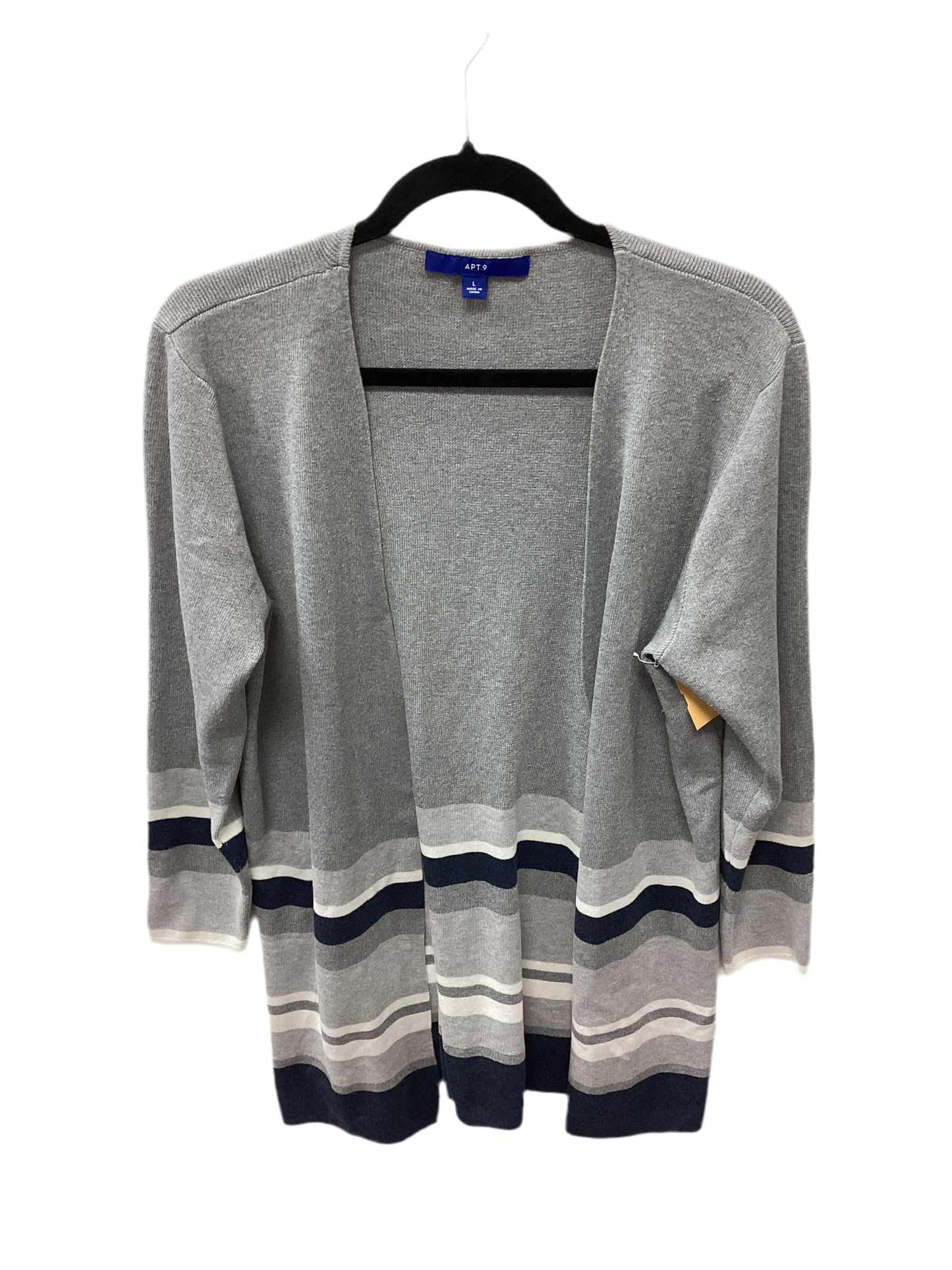 Sweater Cardigan By Apt 9 In Grey, Size:L