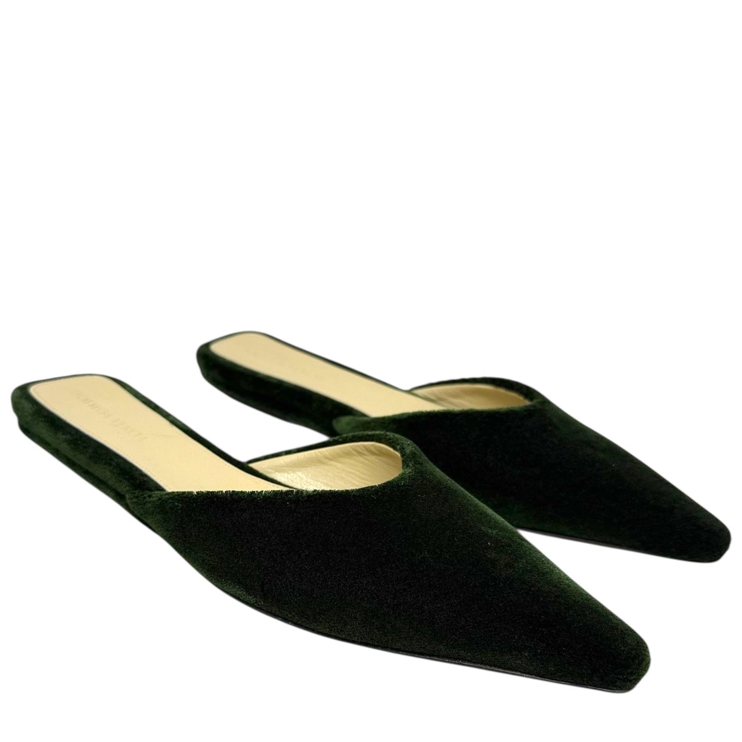 Carpet Point-Toe Ballerina Slippers Luxury Designer By Bottega Veneta In Bottle Green, Size: US 9/IT 39