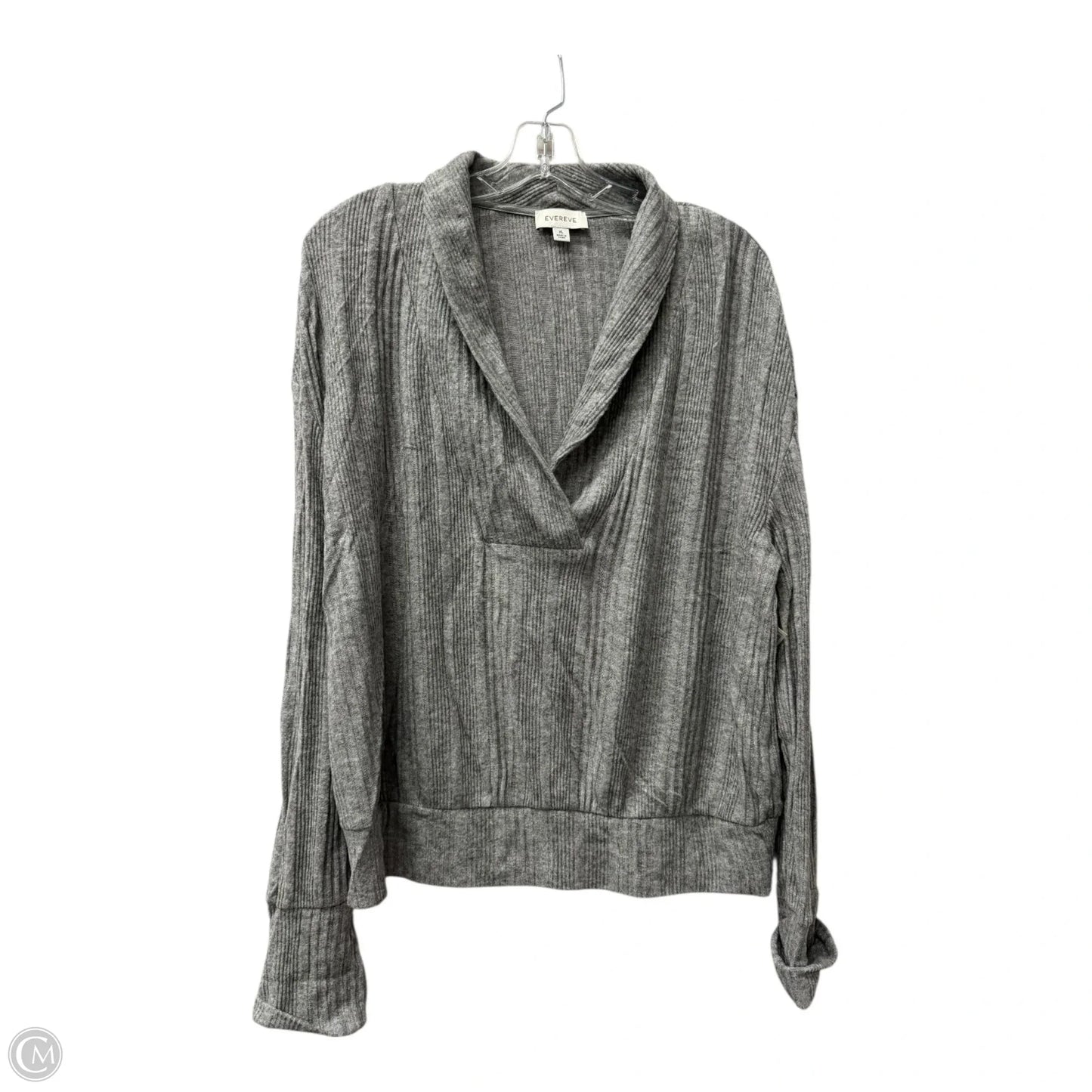 Top Long Sleeve By Evereve In Grey, Size: Xl