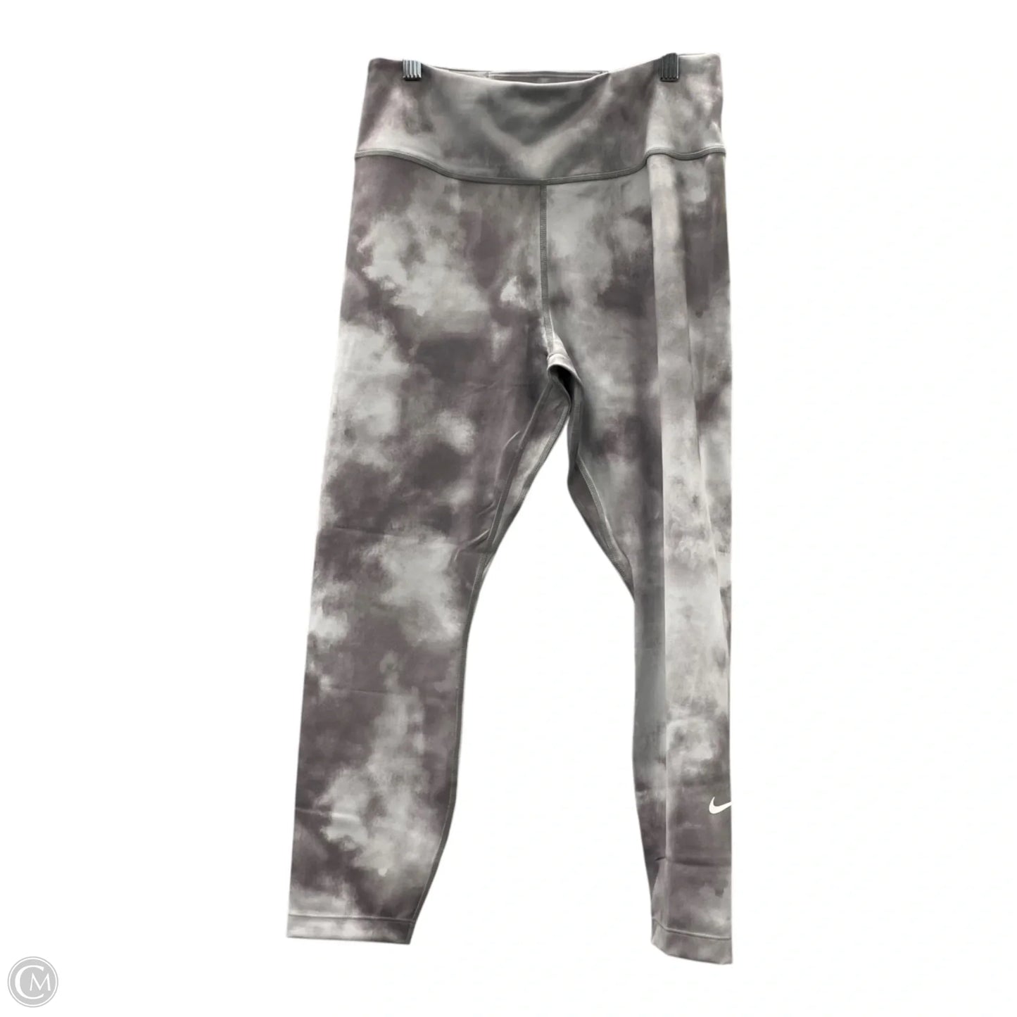 Athletic Leggings By Nike Apparel In Grey, Size: M