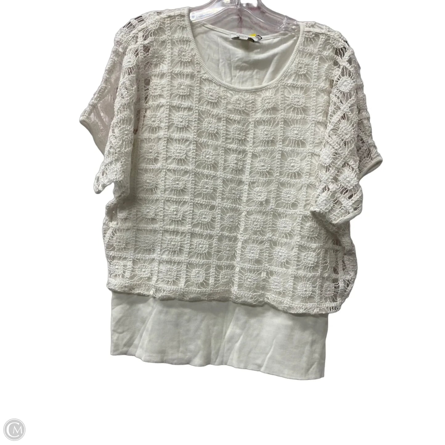 Top Short Sleeve By Chicos In White, Size: L
