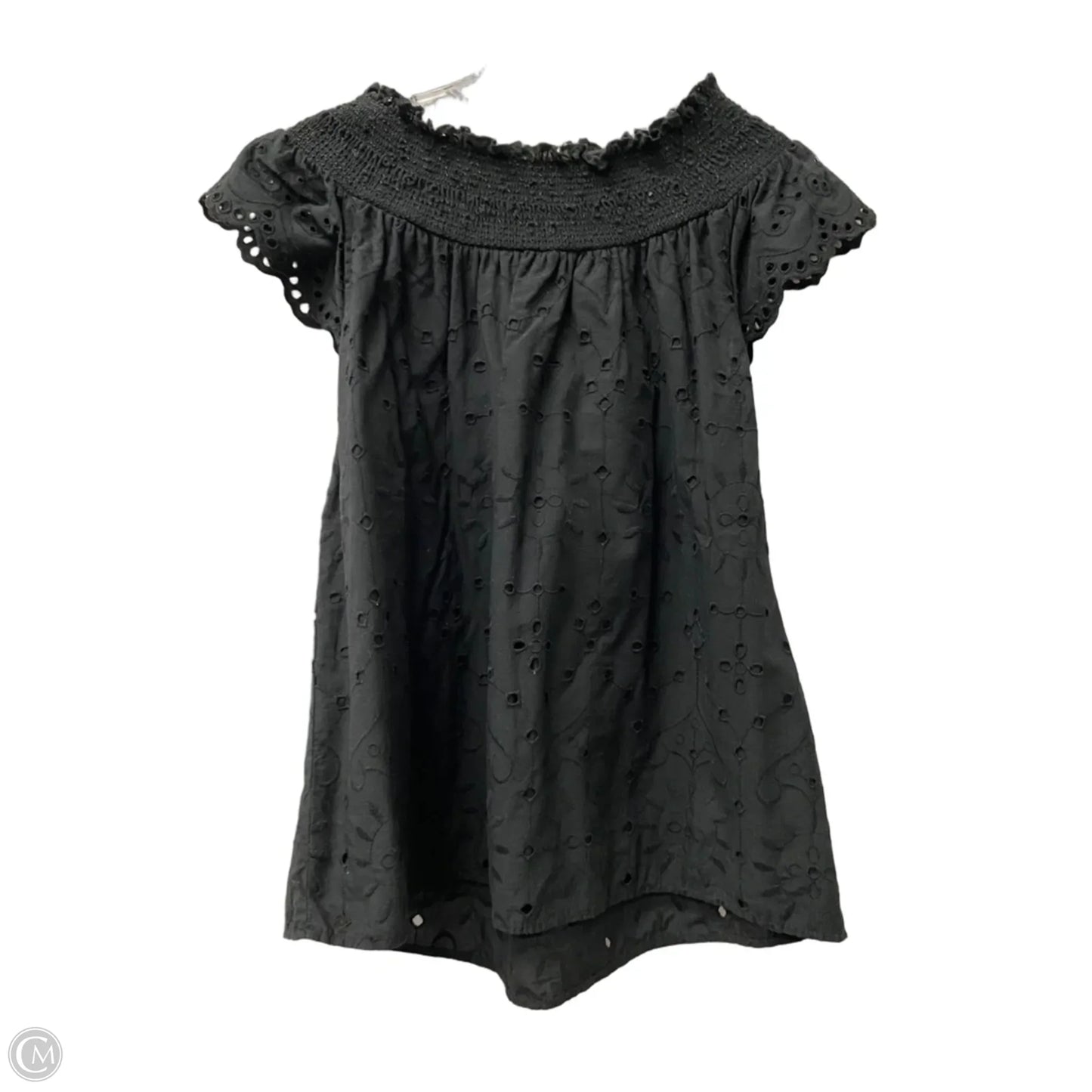 Top Short Sleeve By Loft In Black, Size: Mp