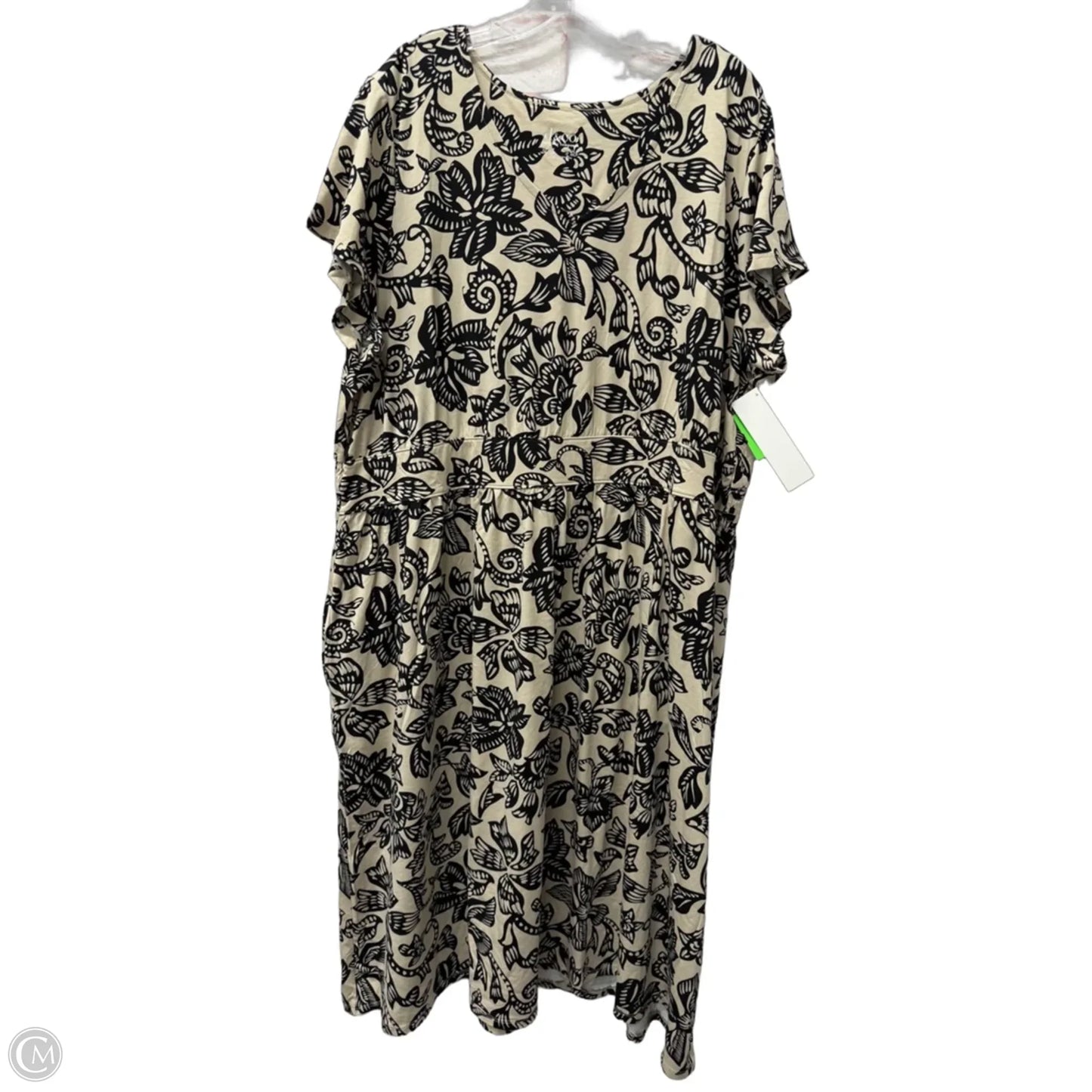 Dress Casual Midi By D&co. In Tan, Size: 3x