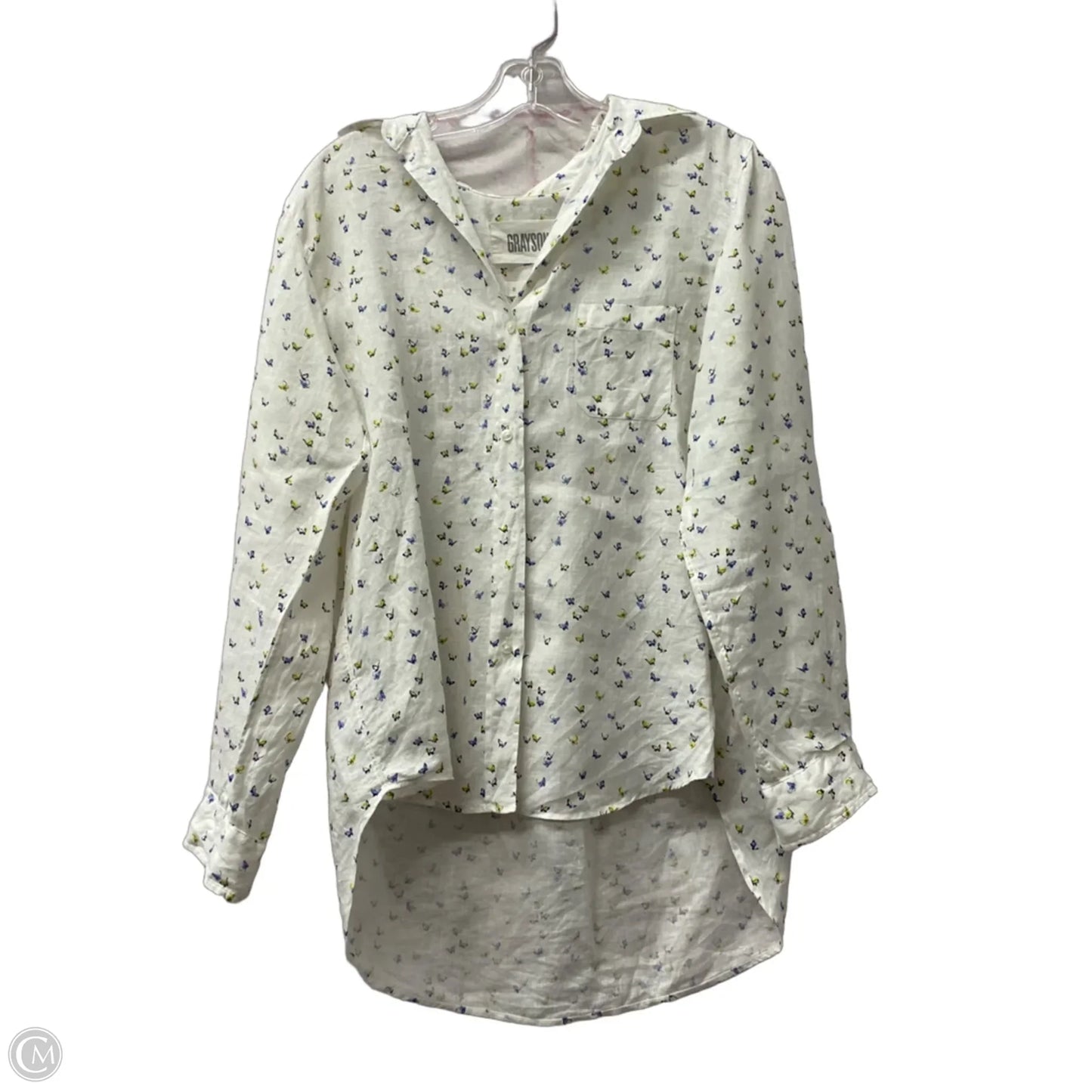 Top Long Sleeve By Grayson In White, Size: L