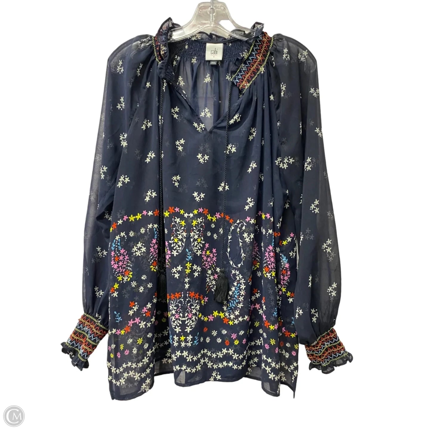 Top Long Sleeve By Cabi In Blue, Size: S