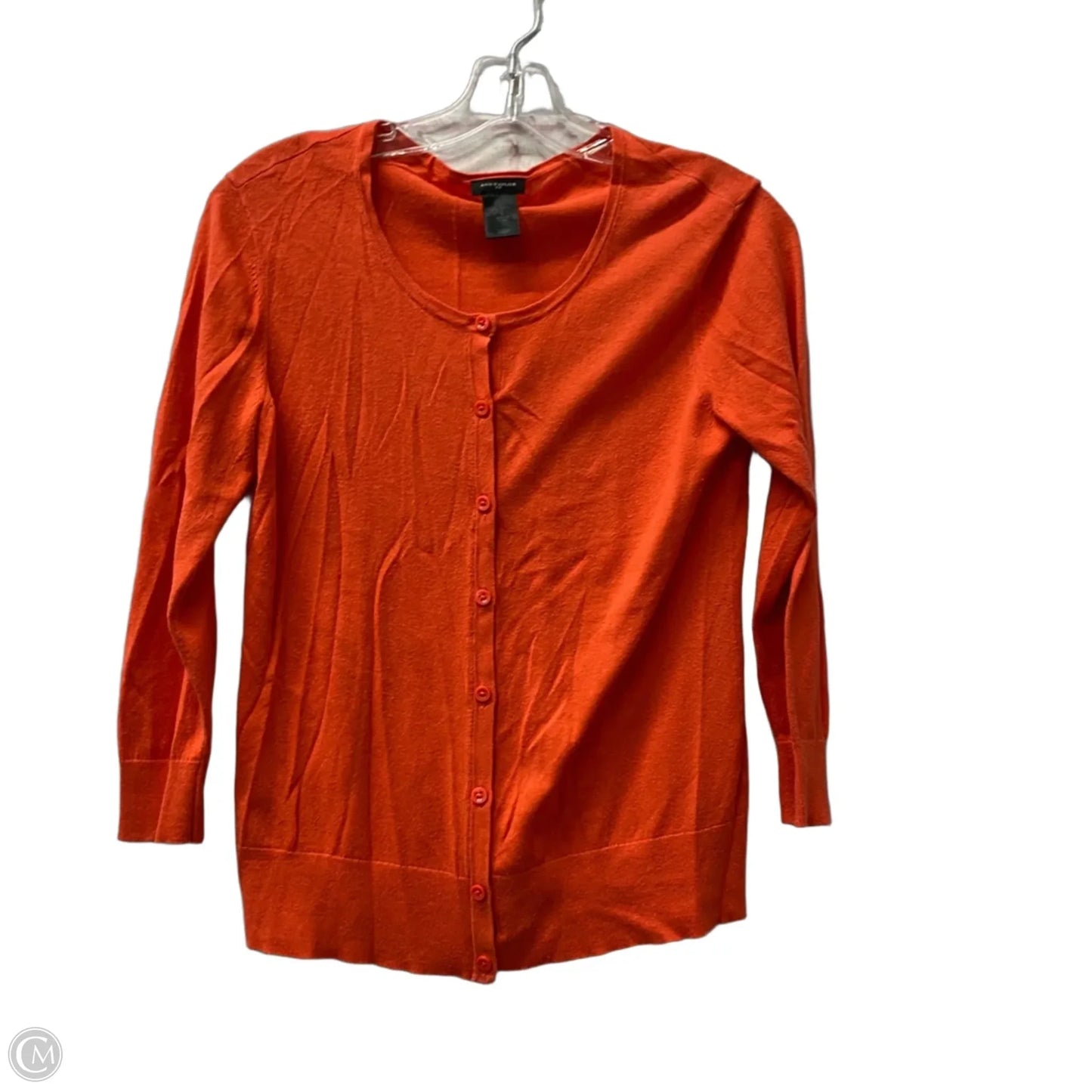 Sweater Cardigan By Ann Taylor In Orange, Size: S