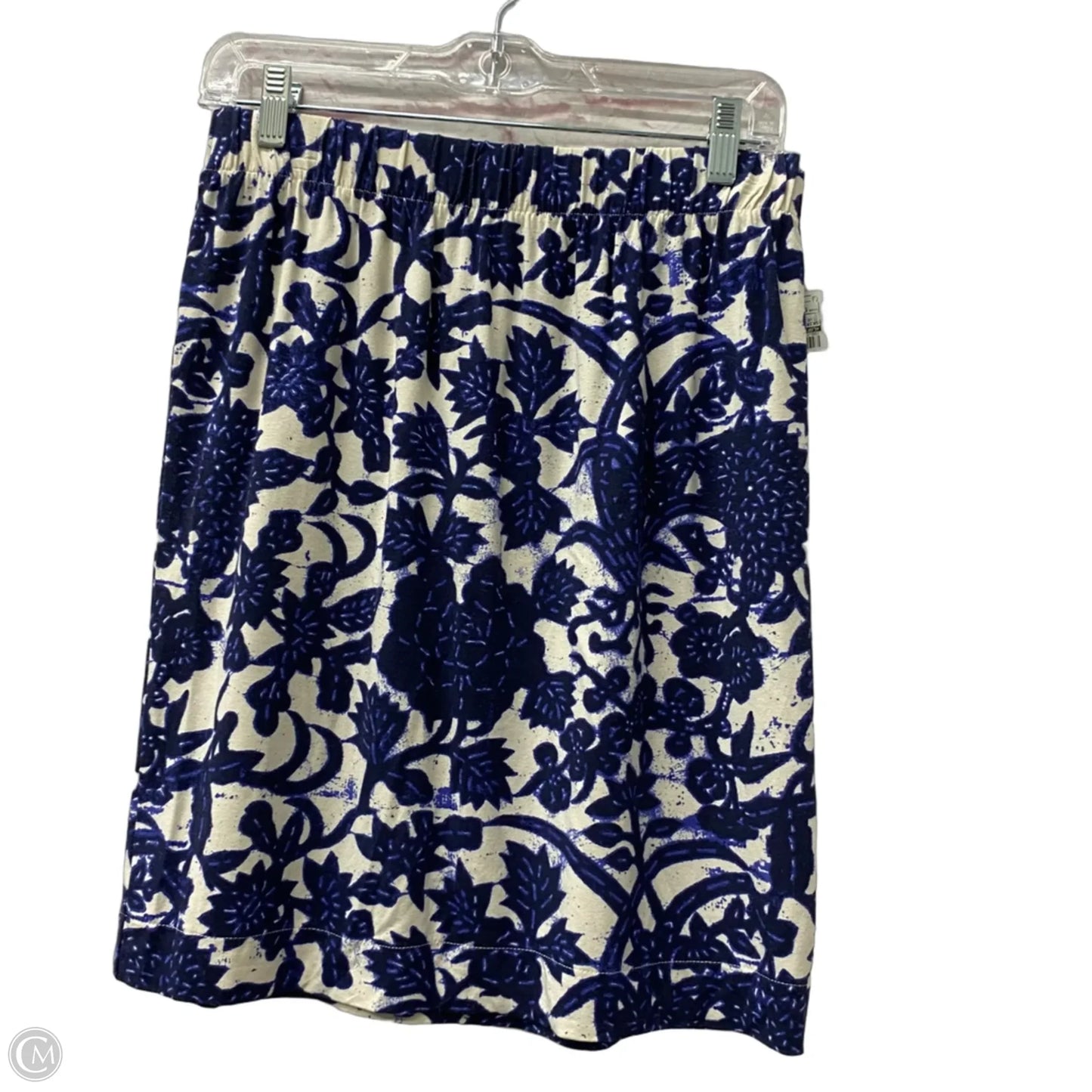 Skirt Midi By Loft In Blue & Cream, Size: S